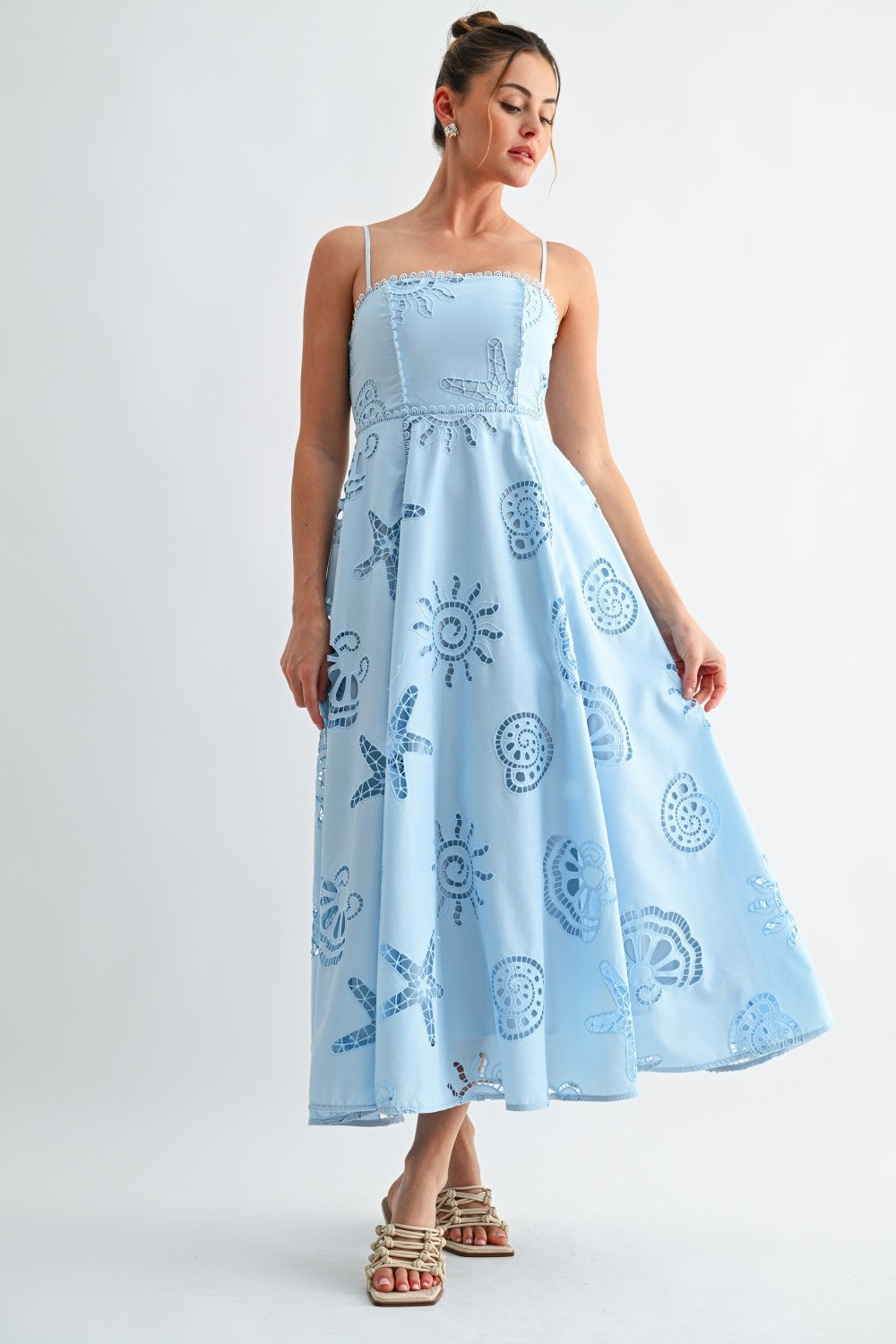 Seaside Eyelet Midi Dress