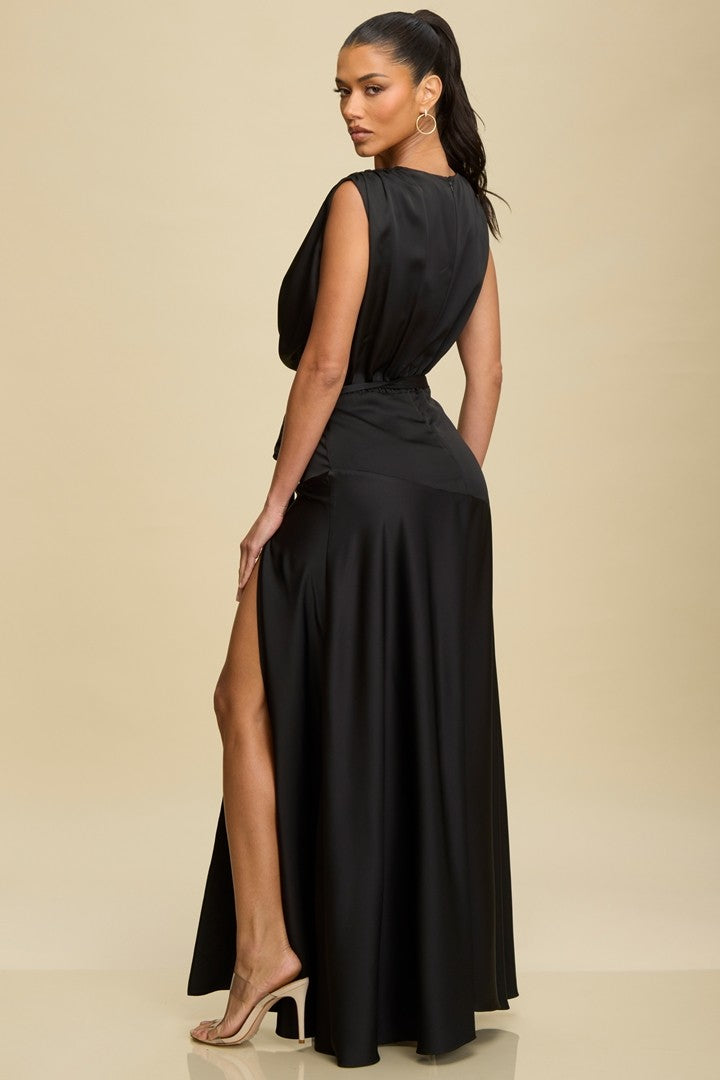 Satin Pleated Gown