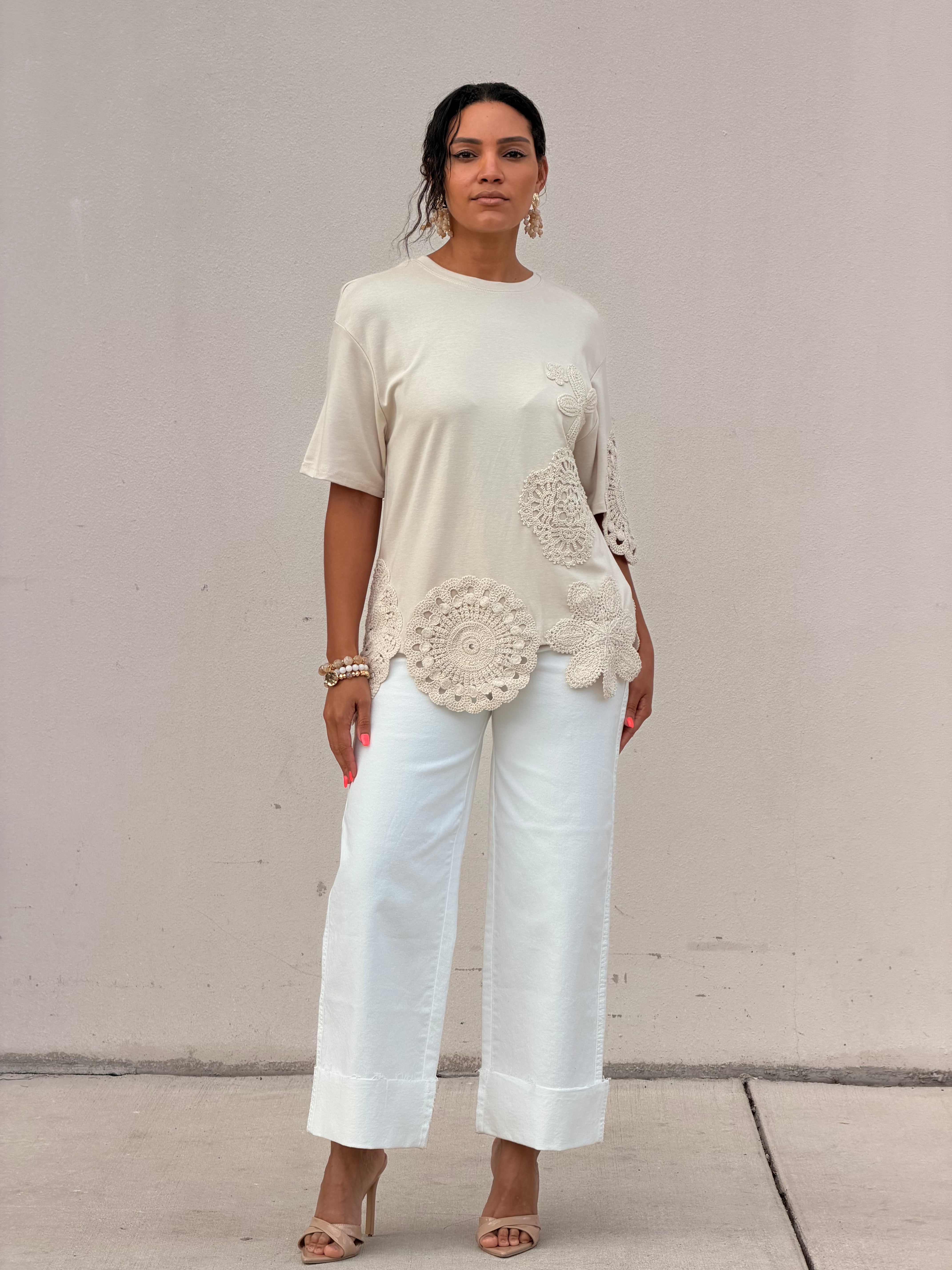 Embellished Flower Top
