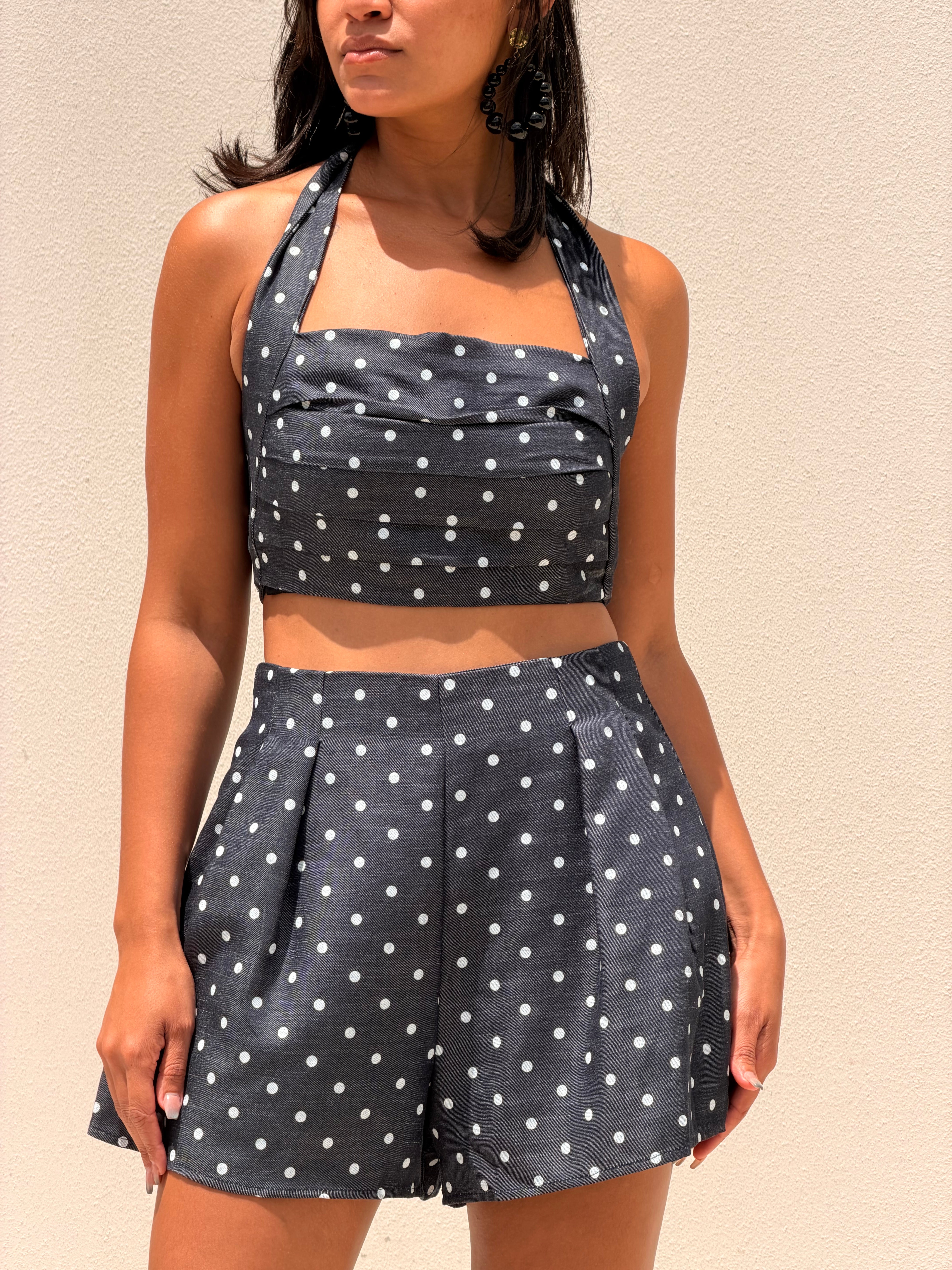 Luna Polka Crop & Skort Set