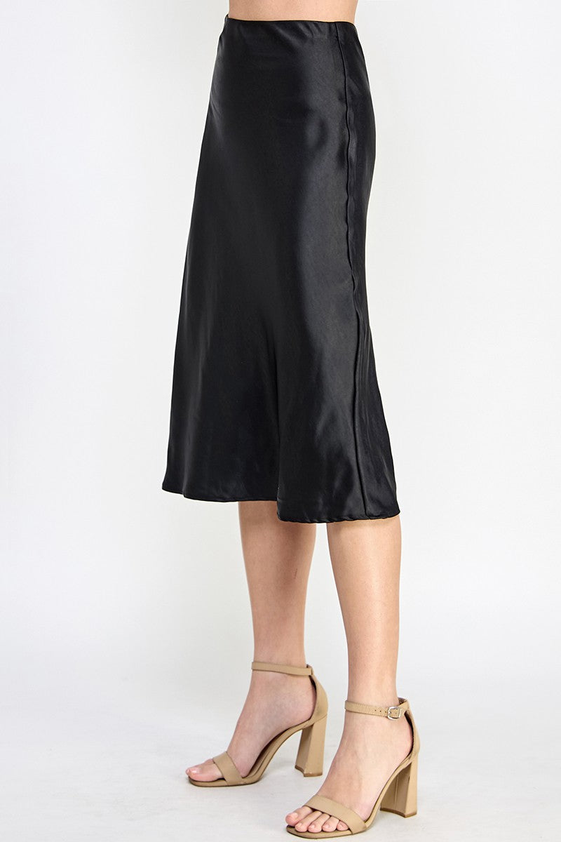 Satin Midi Skirt