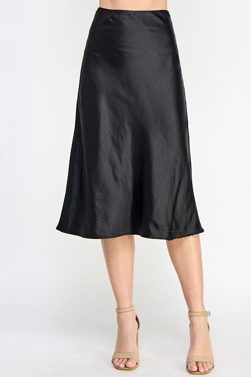 Satin Midi Skirt