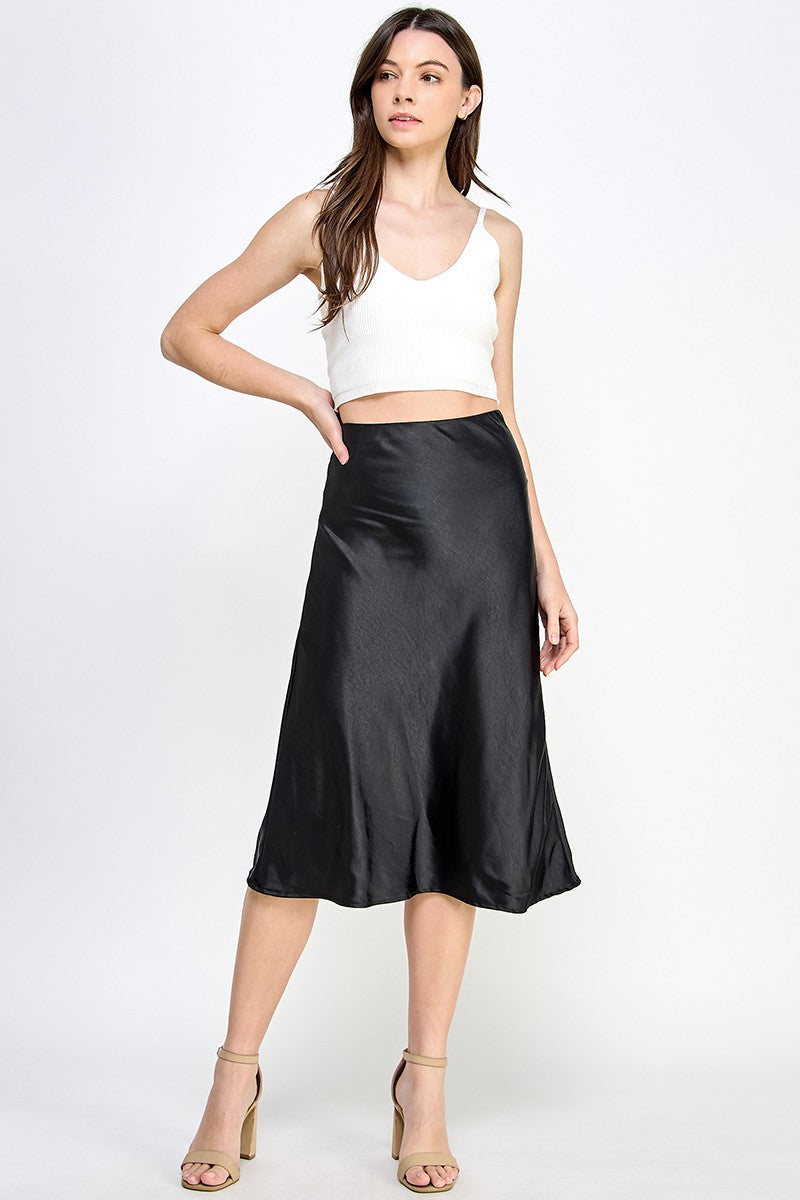 Satin Midi Skirt