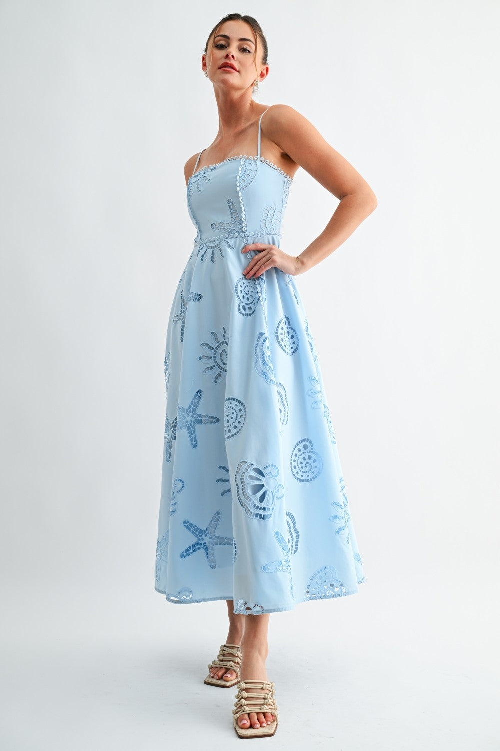 Seaside Eyelet Midi Dress
