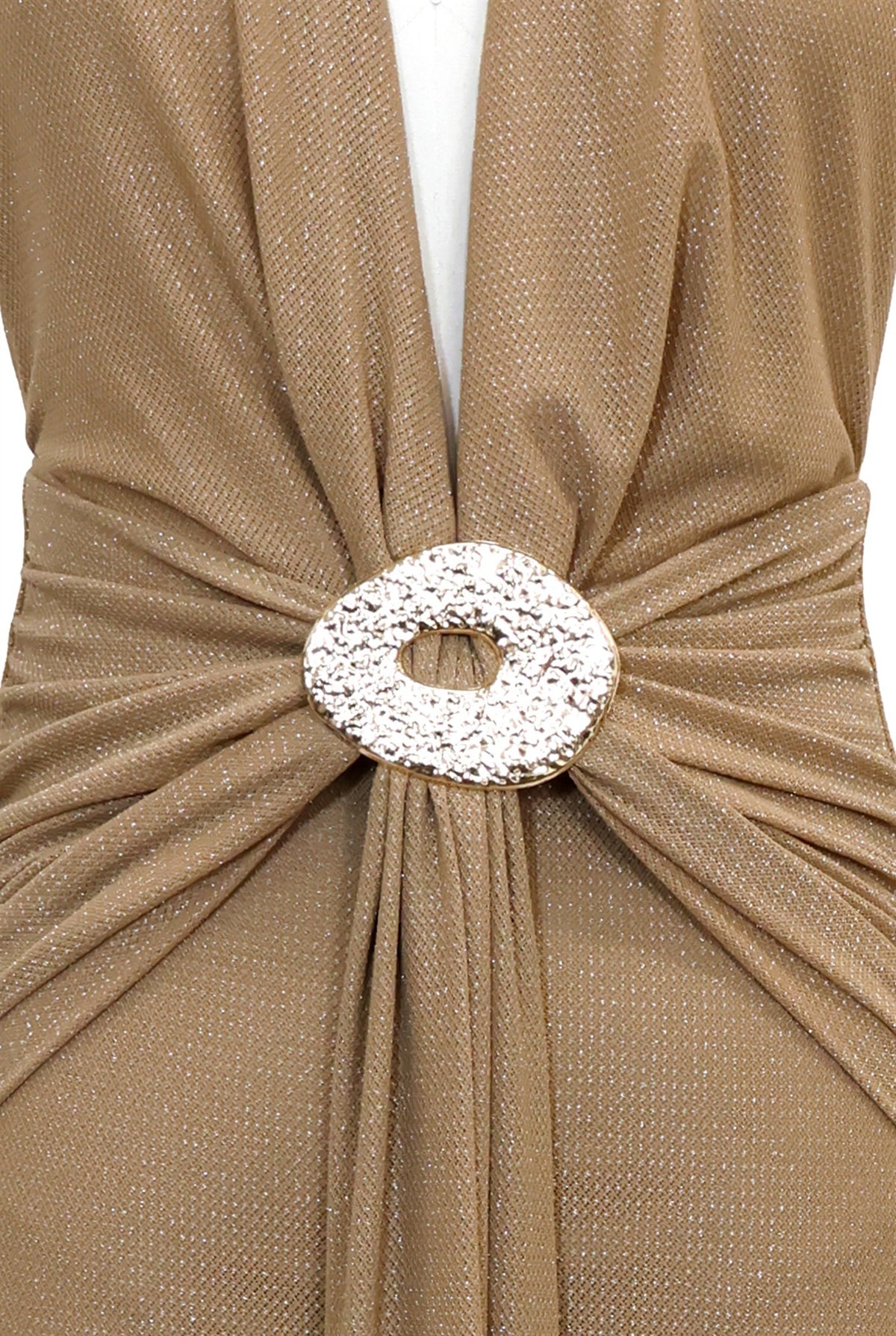 Metallic Halter Maxi Dress