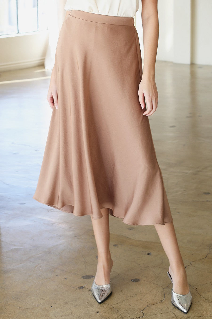 Satin Long Skirt