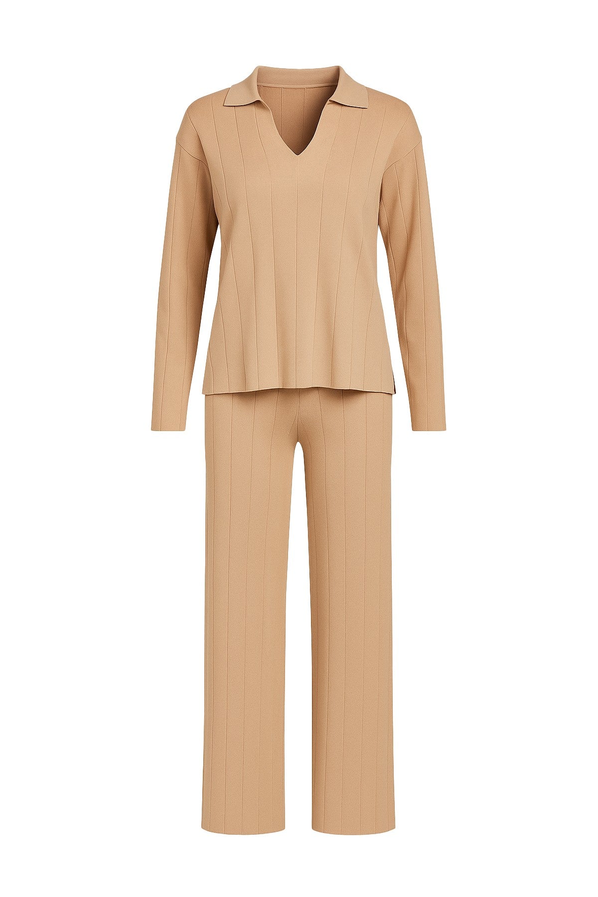 Ribbed Long Sleeve Knit Top & Pants Set