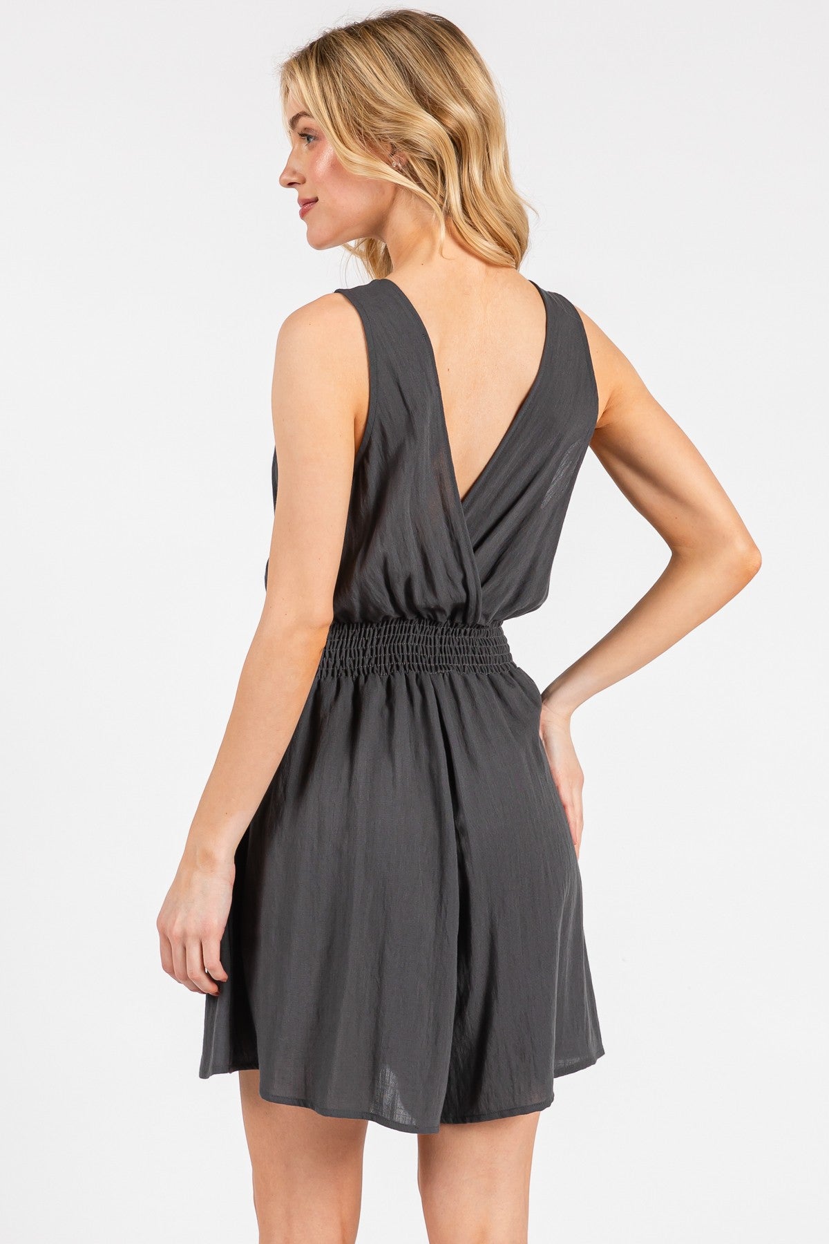 Waist Smocked Sleeveless Romper