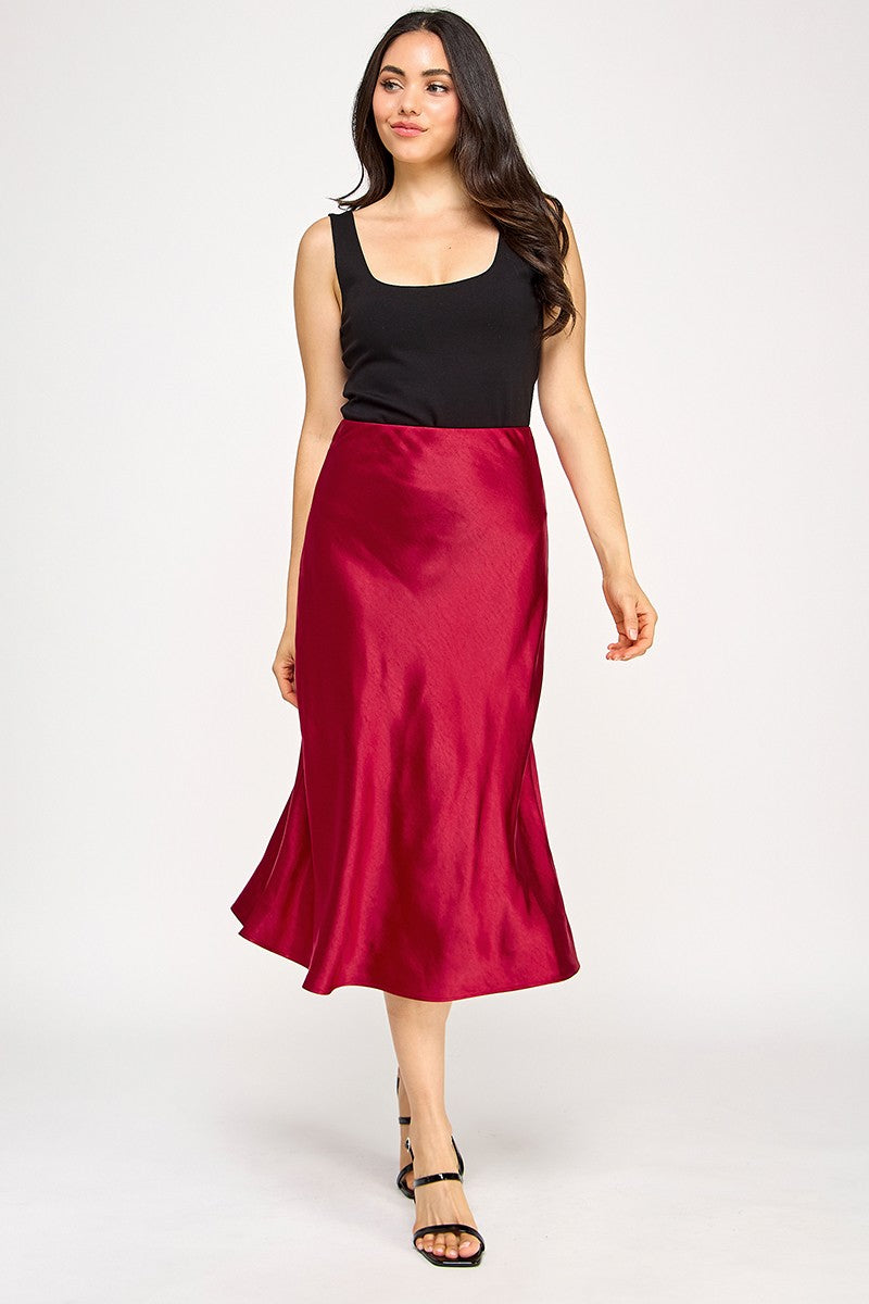 Satin Long Skirt