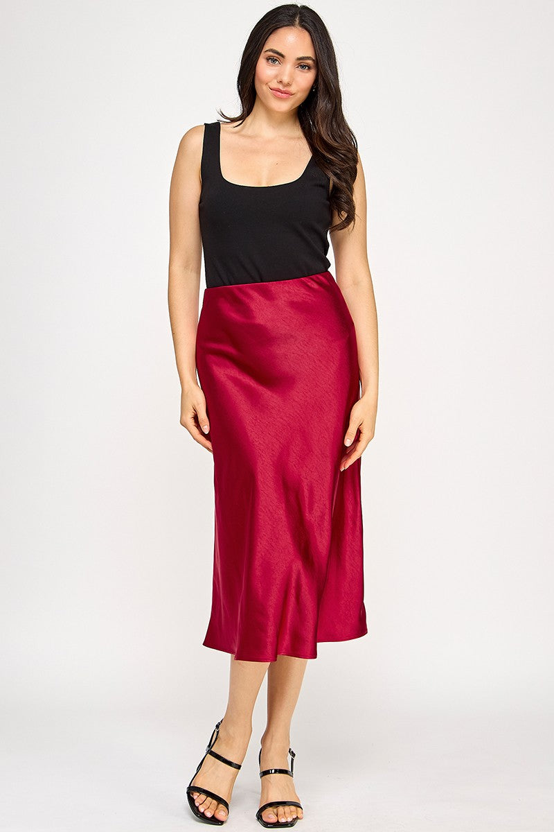 Satin Long Skirt
