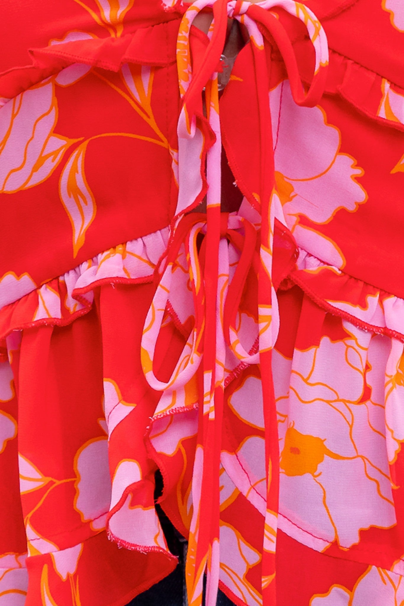 Ruffle Hem Floral Top