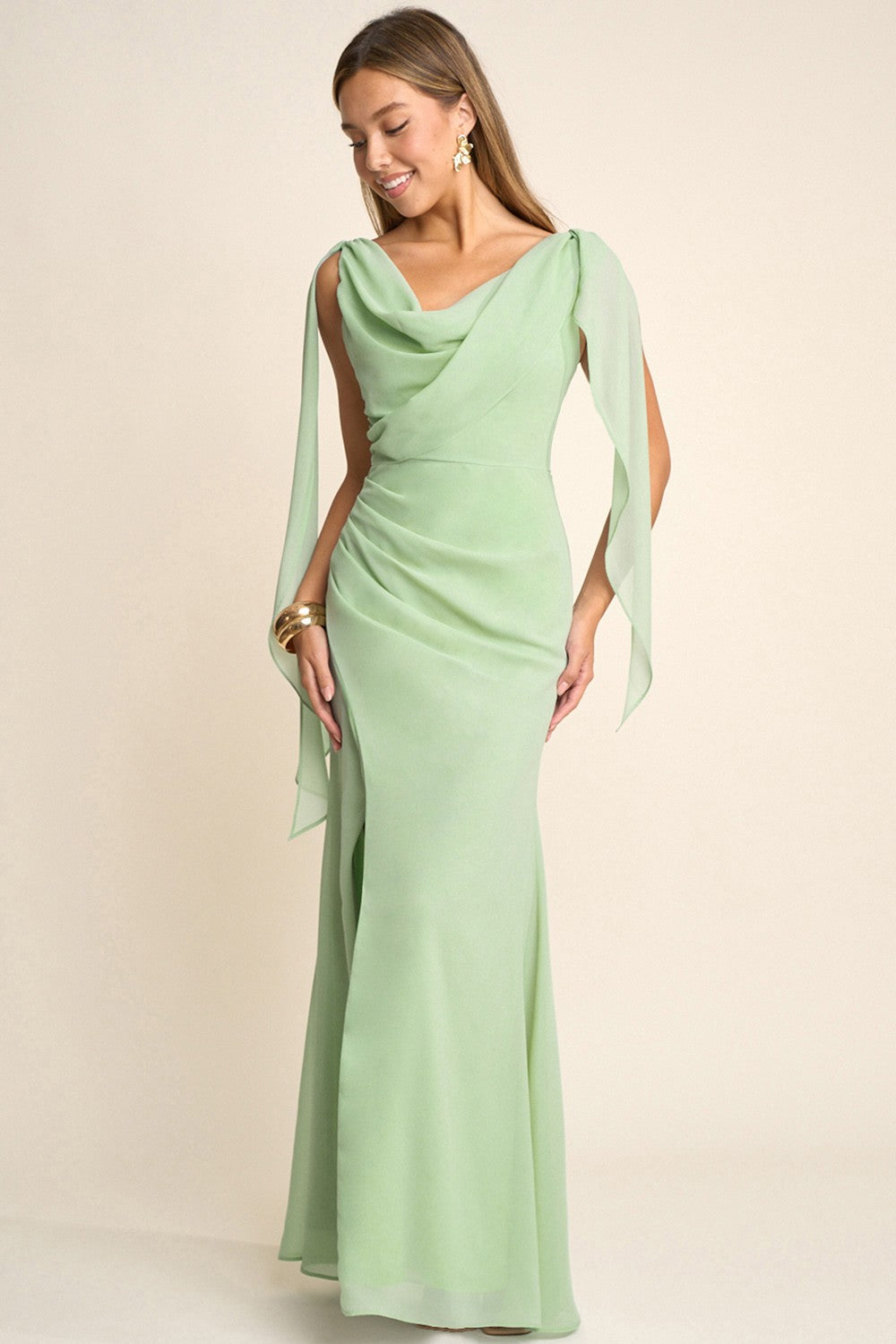 Shimmery Georgette Chiffon Maxi Dress