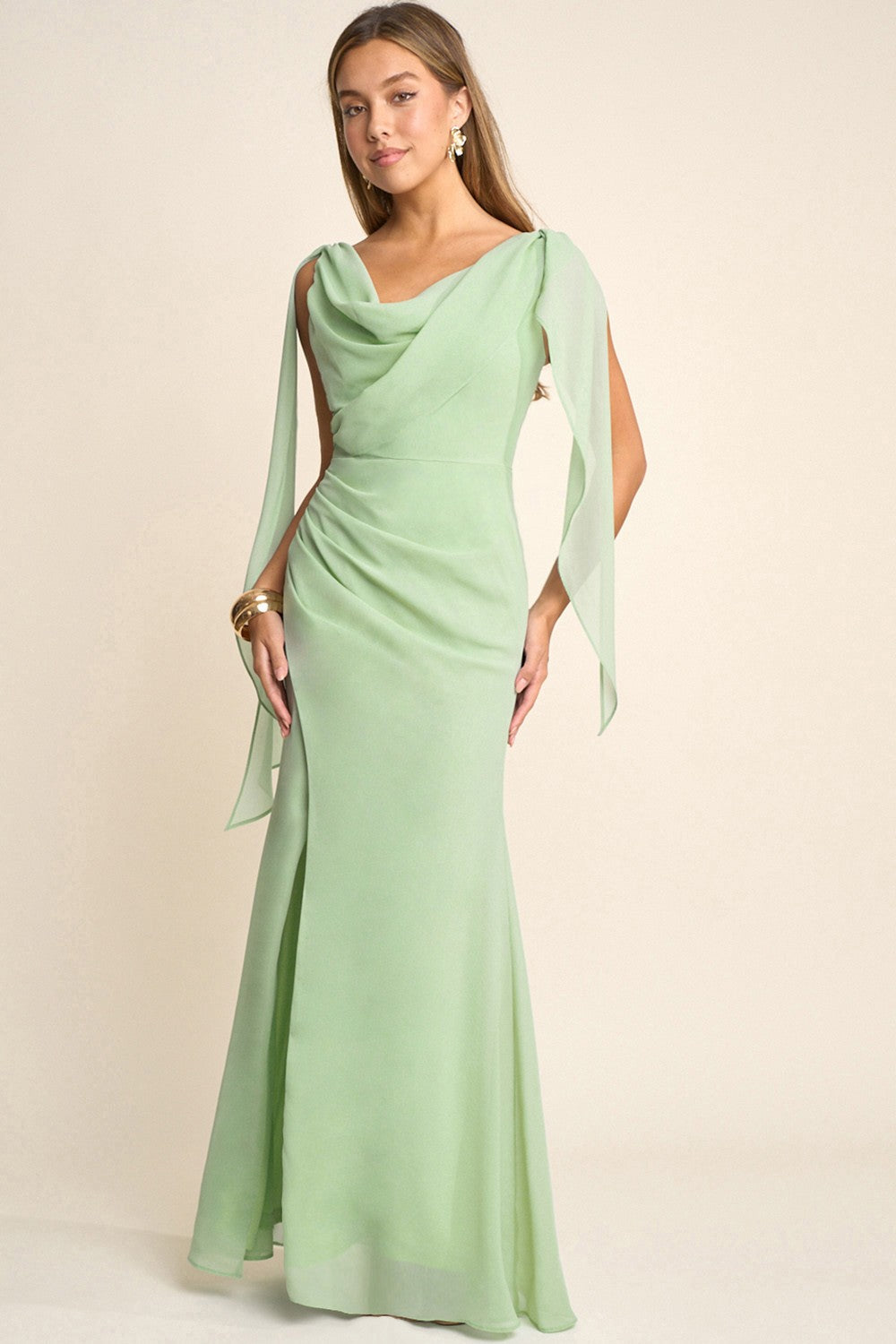 Shimmery Georgette Chiffon Maxi Dress