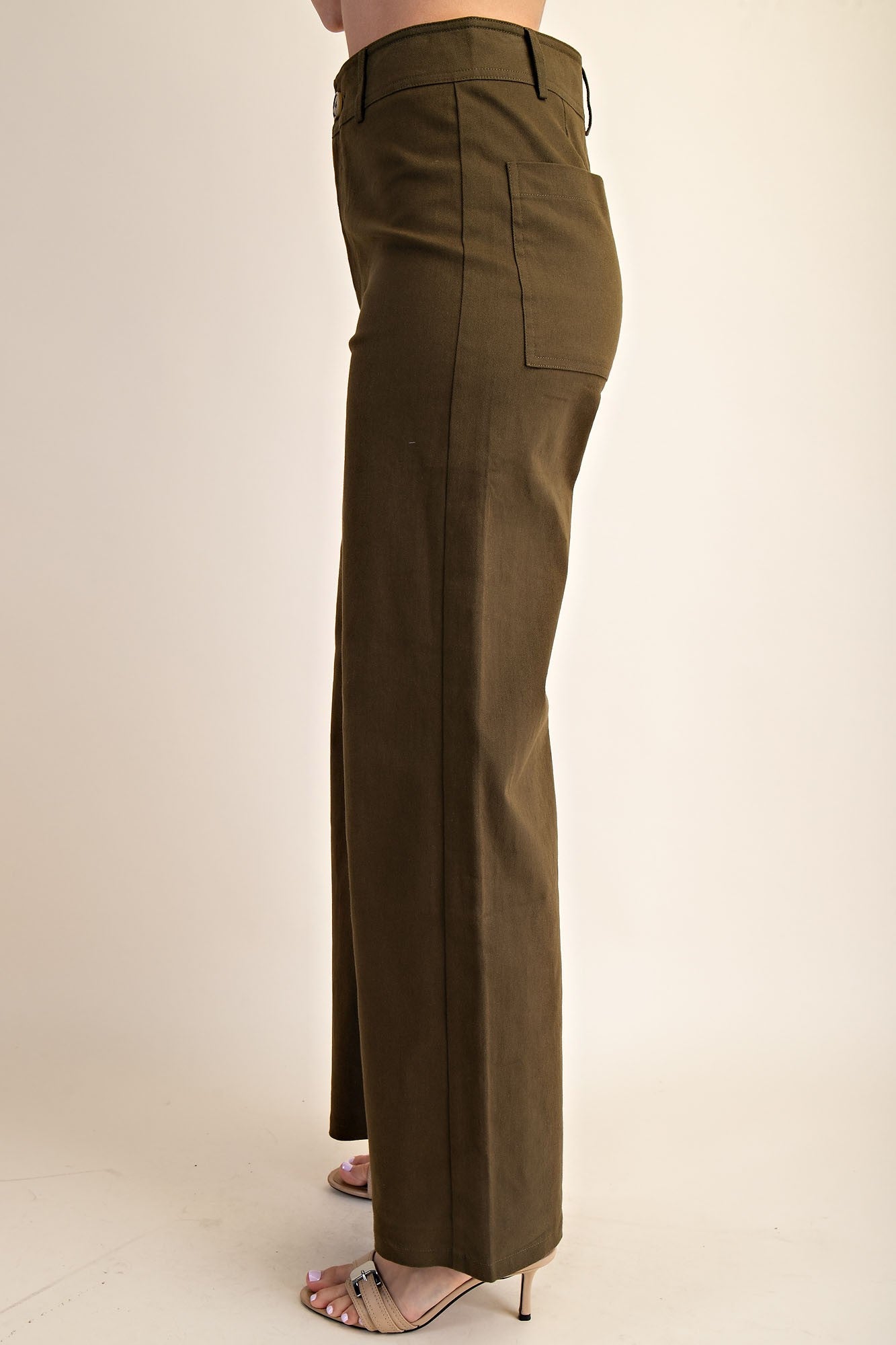 High-waist Straight Pants