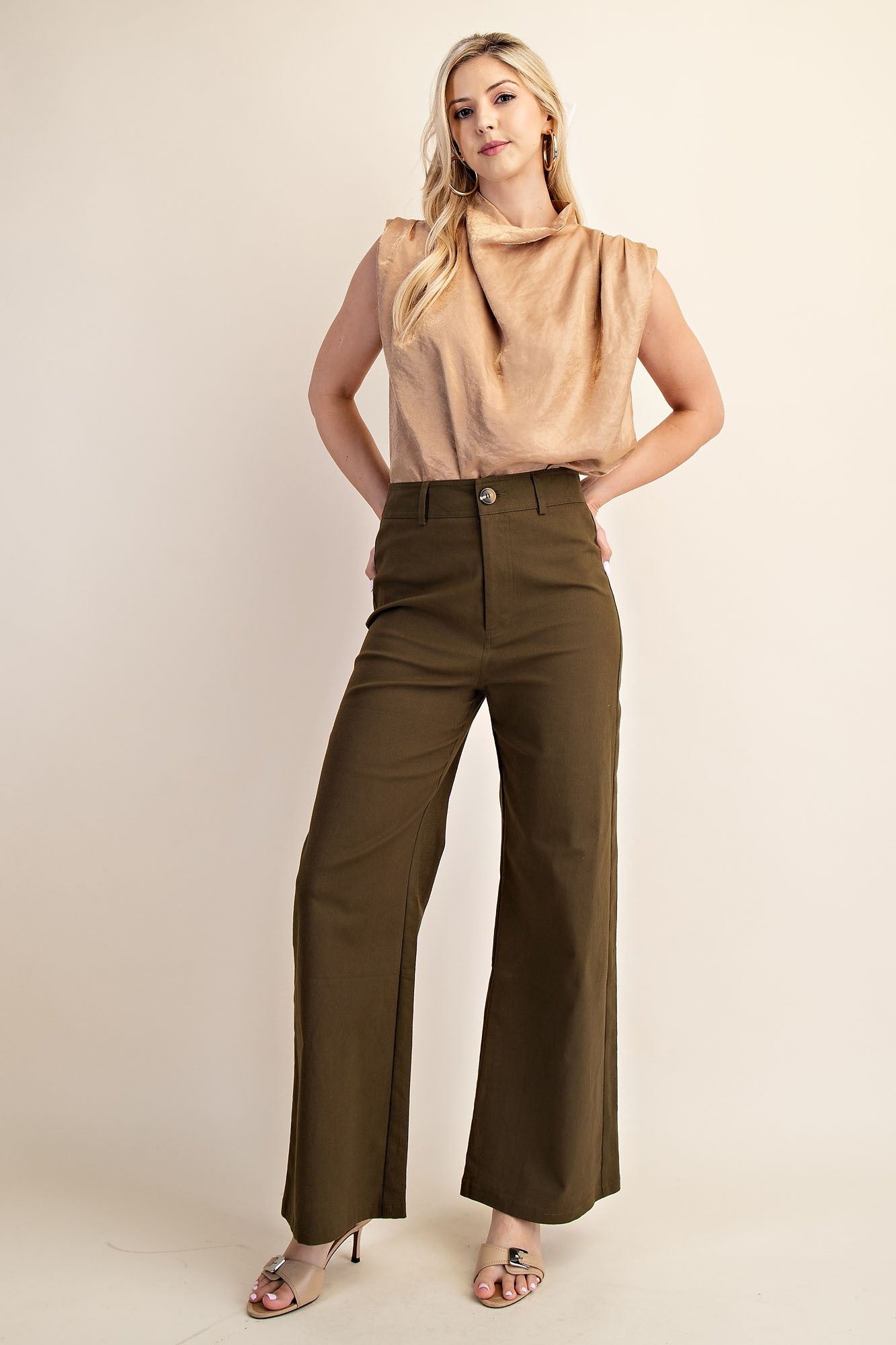 High-waist Straight Pants