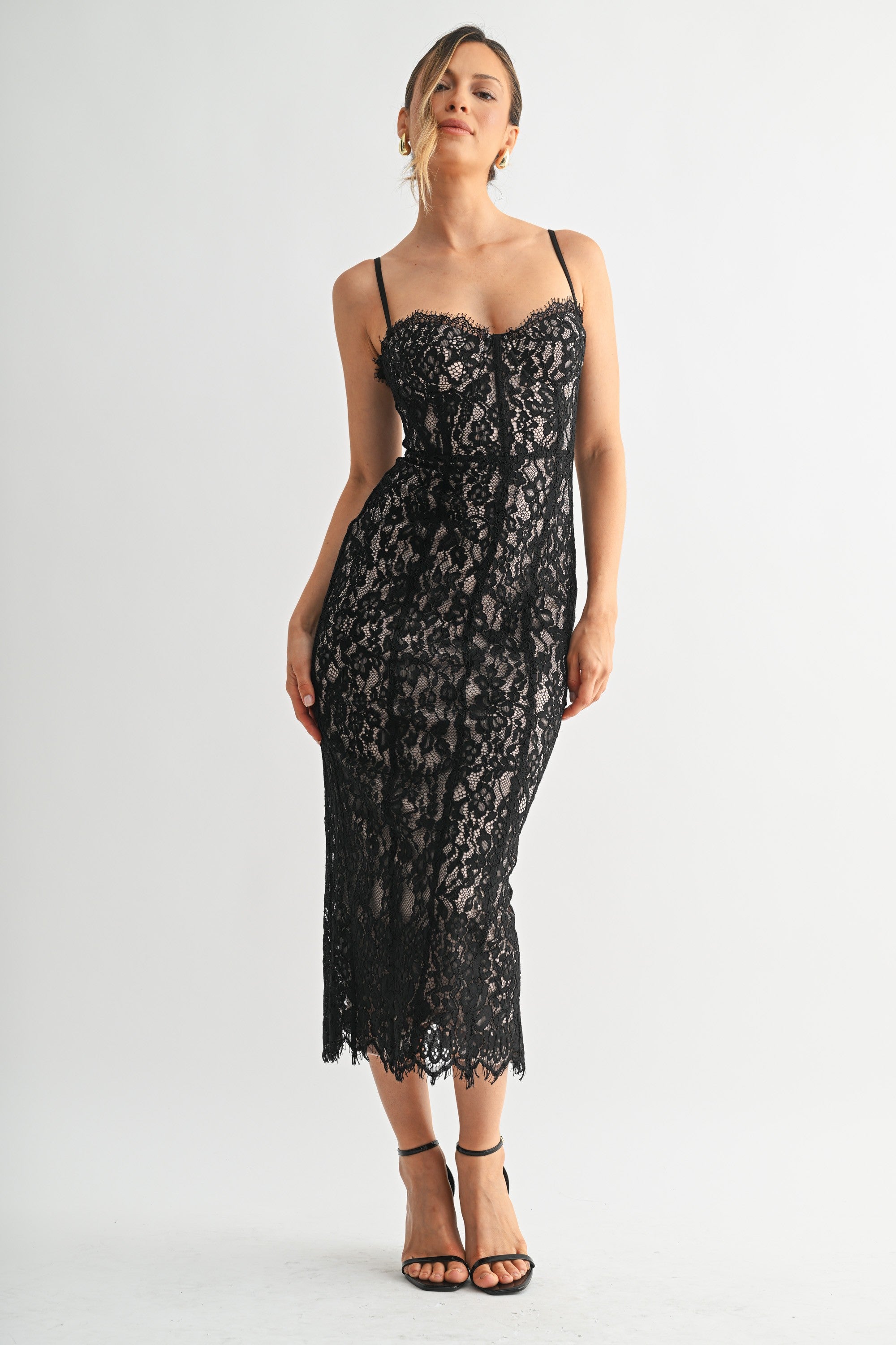 Midnight Lace Corset Midi