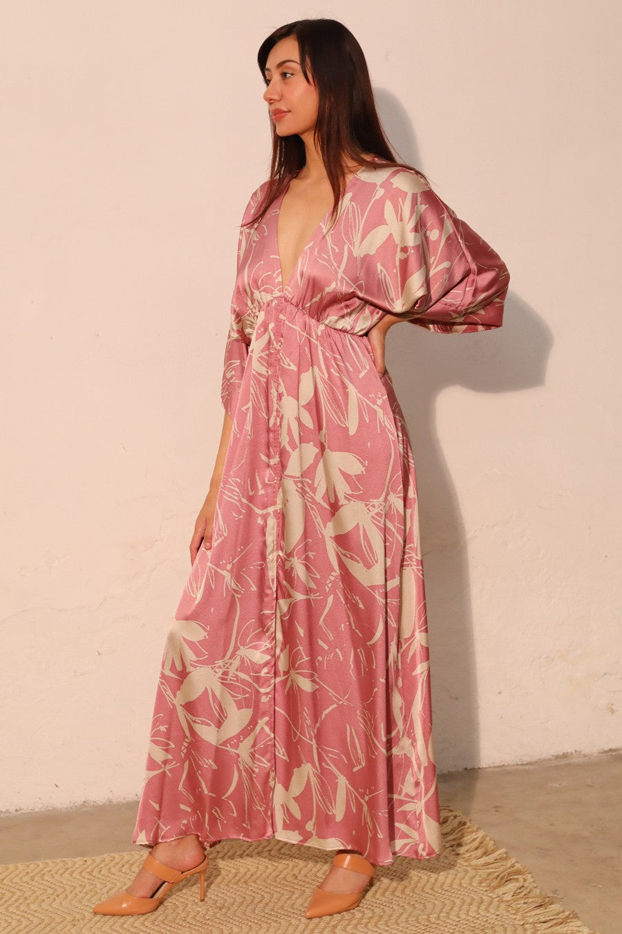 Dreaming Lily Satin Kimono Maxi Dress