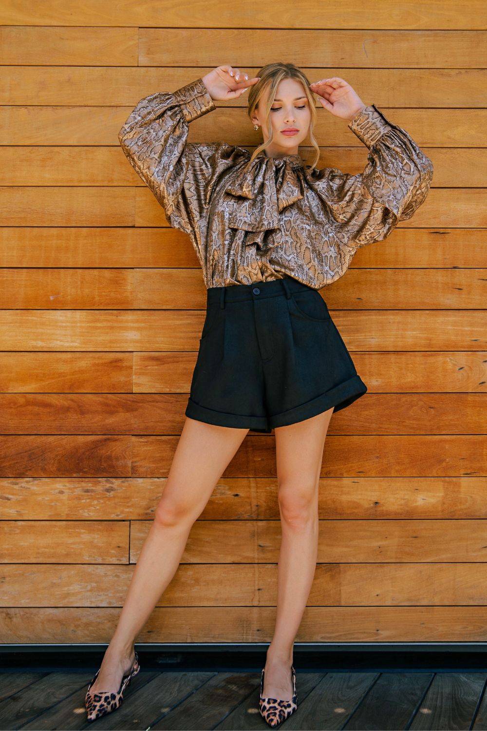 High Waist Pleats Shorts