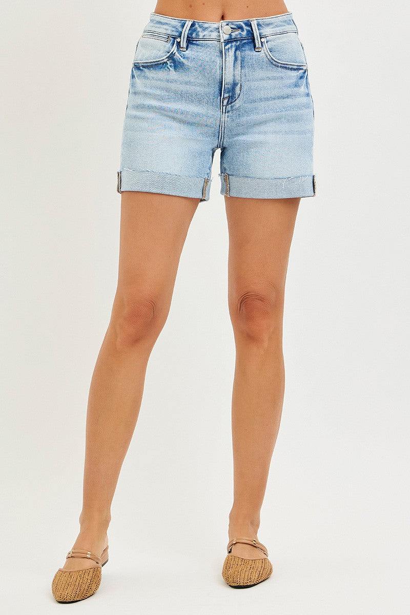 Cuffed High Rise Shorts