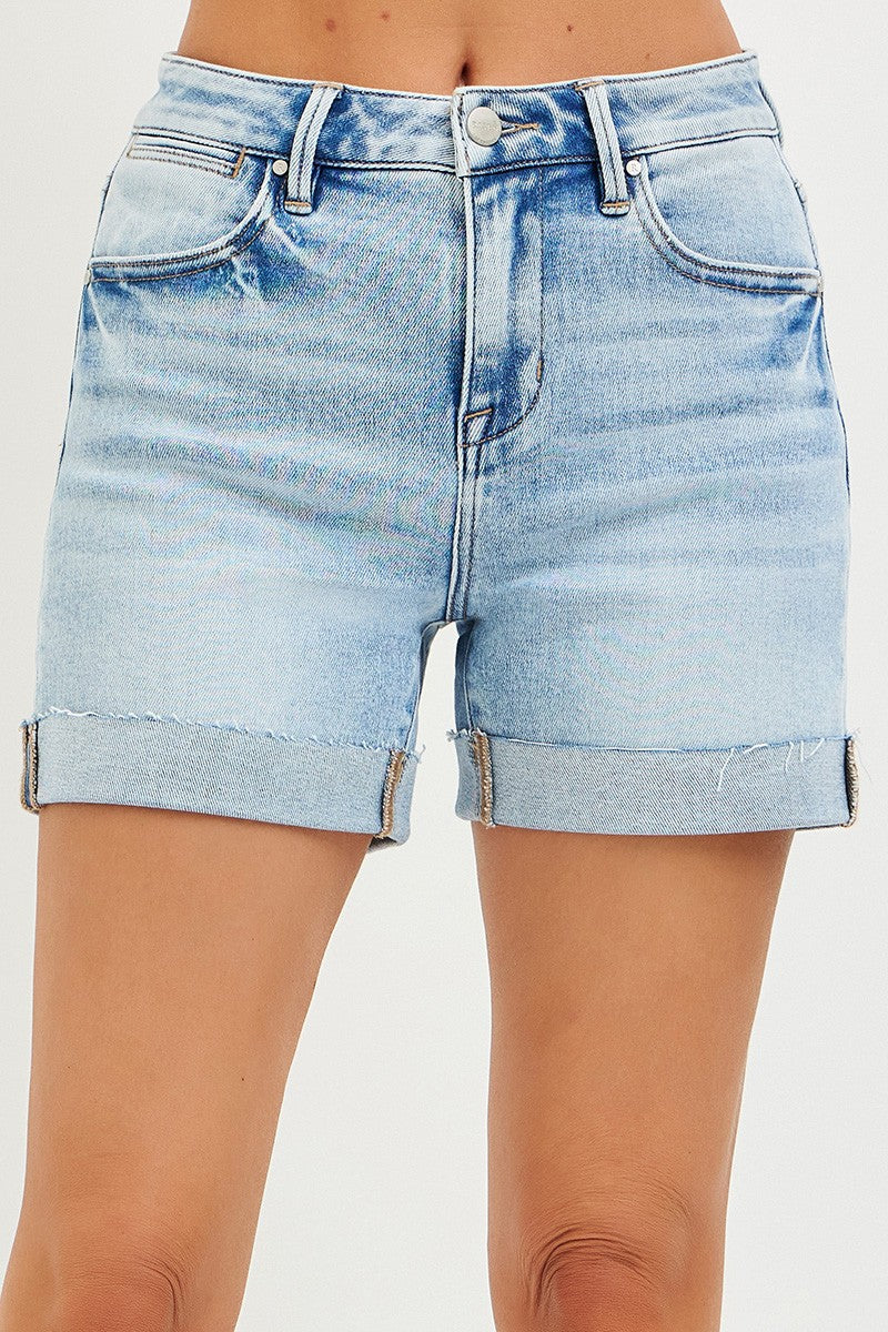 Cuffed High Rise Shorts