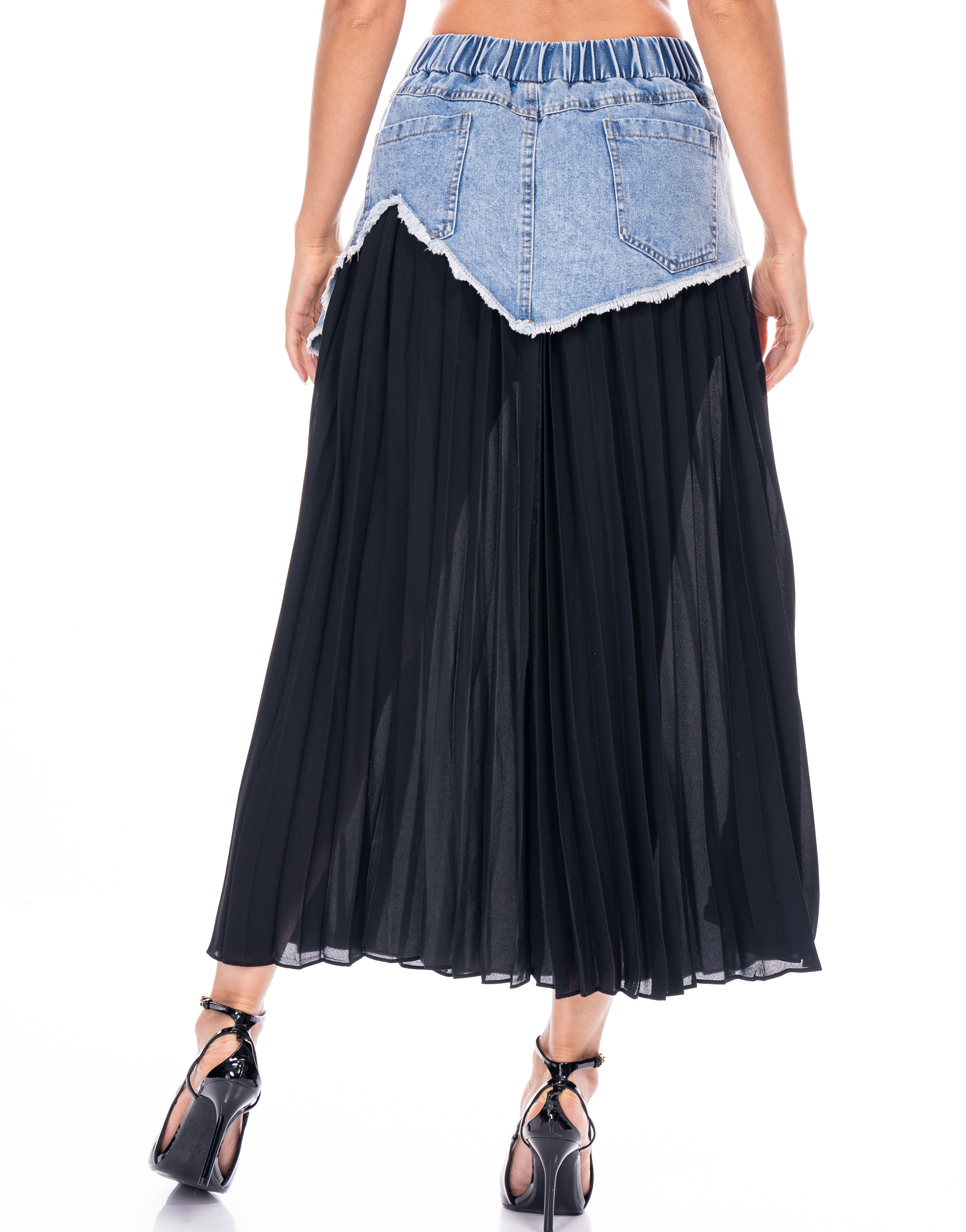 Denim Contrast Skirt