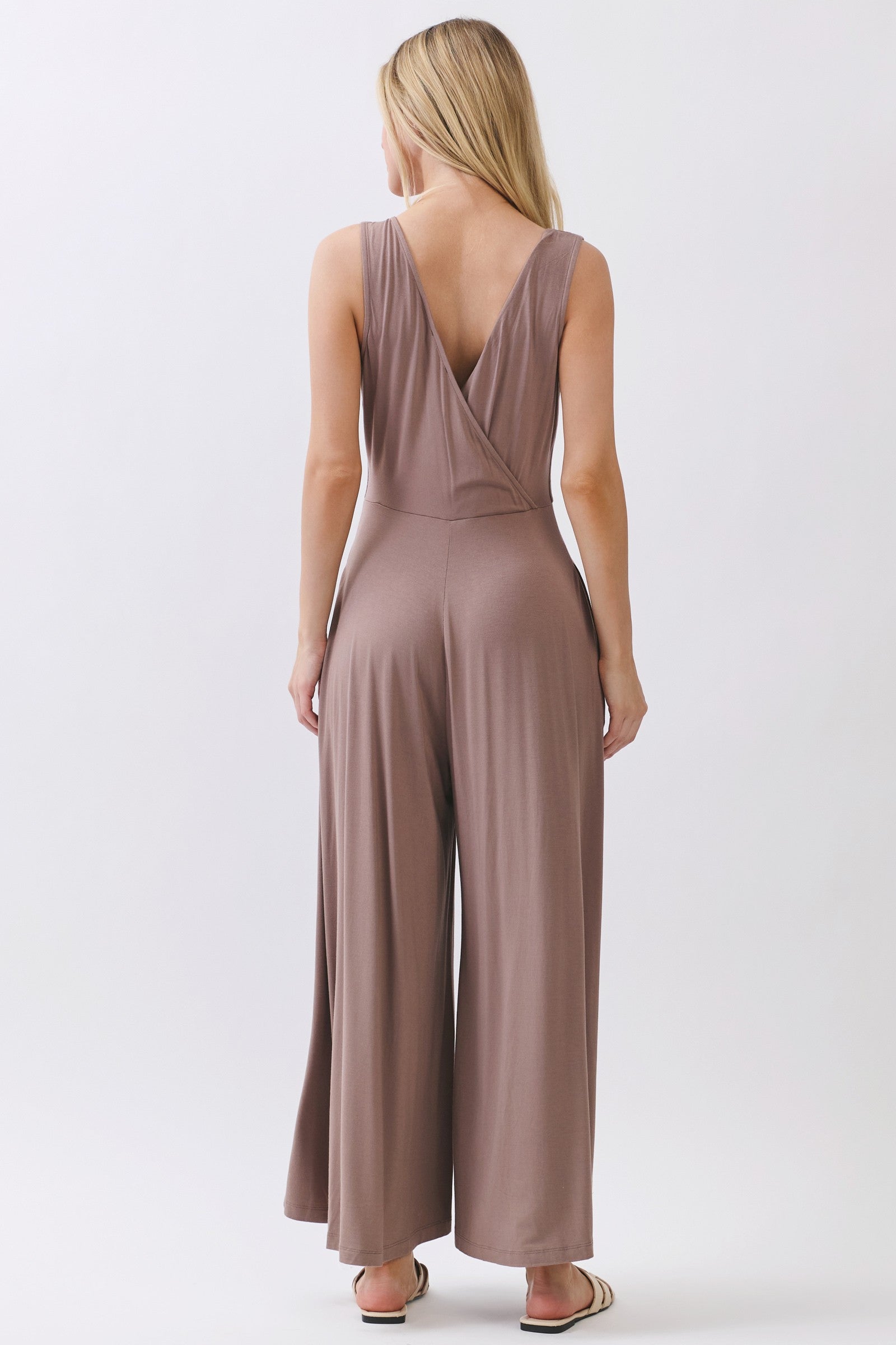 Surplice Sleeveless Jumpsuit