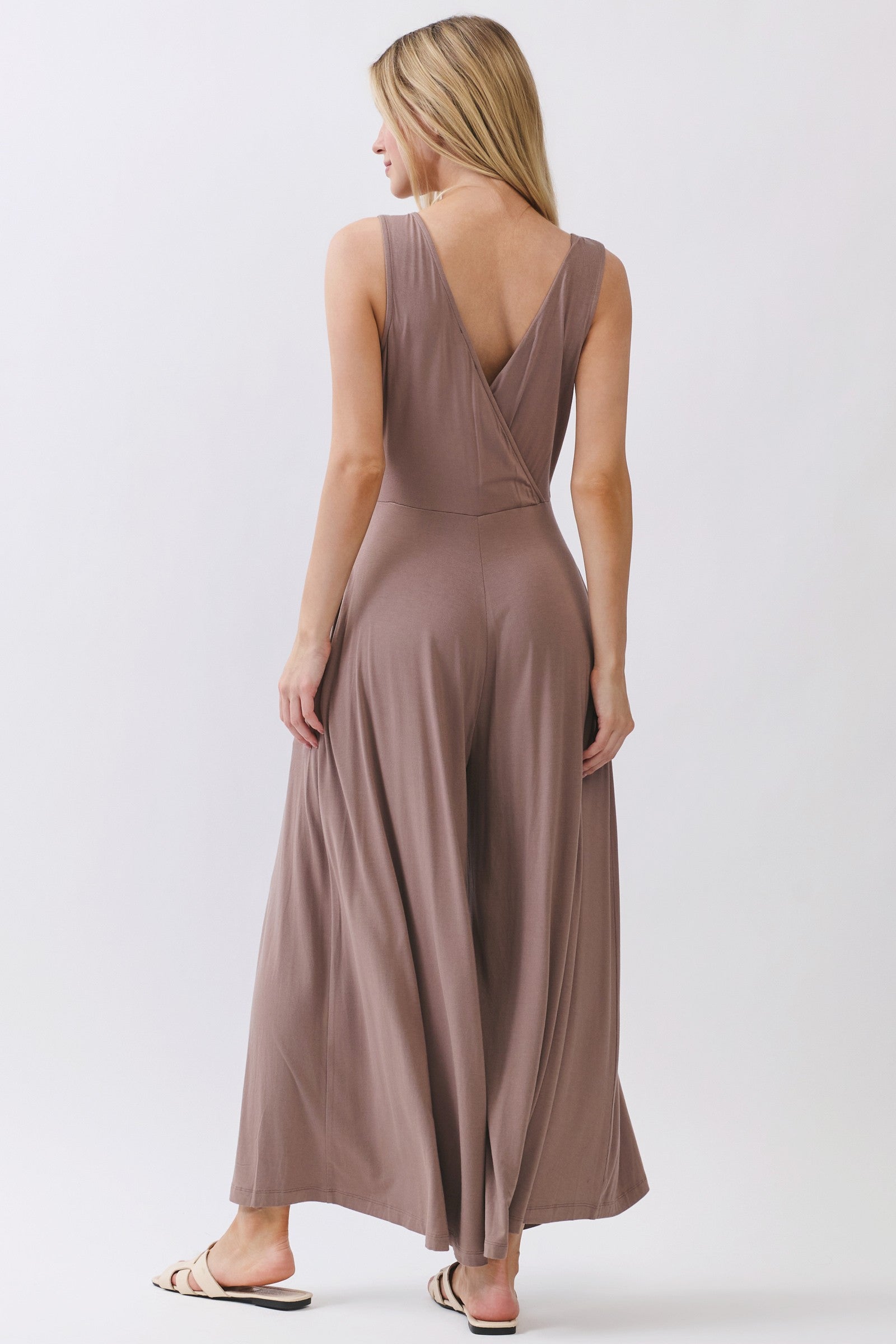 Surplice Sleeveless Jumpsuit
