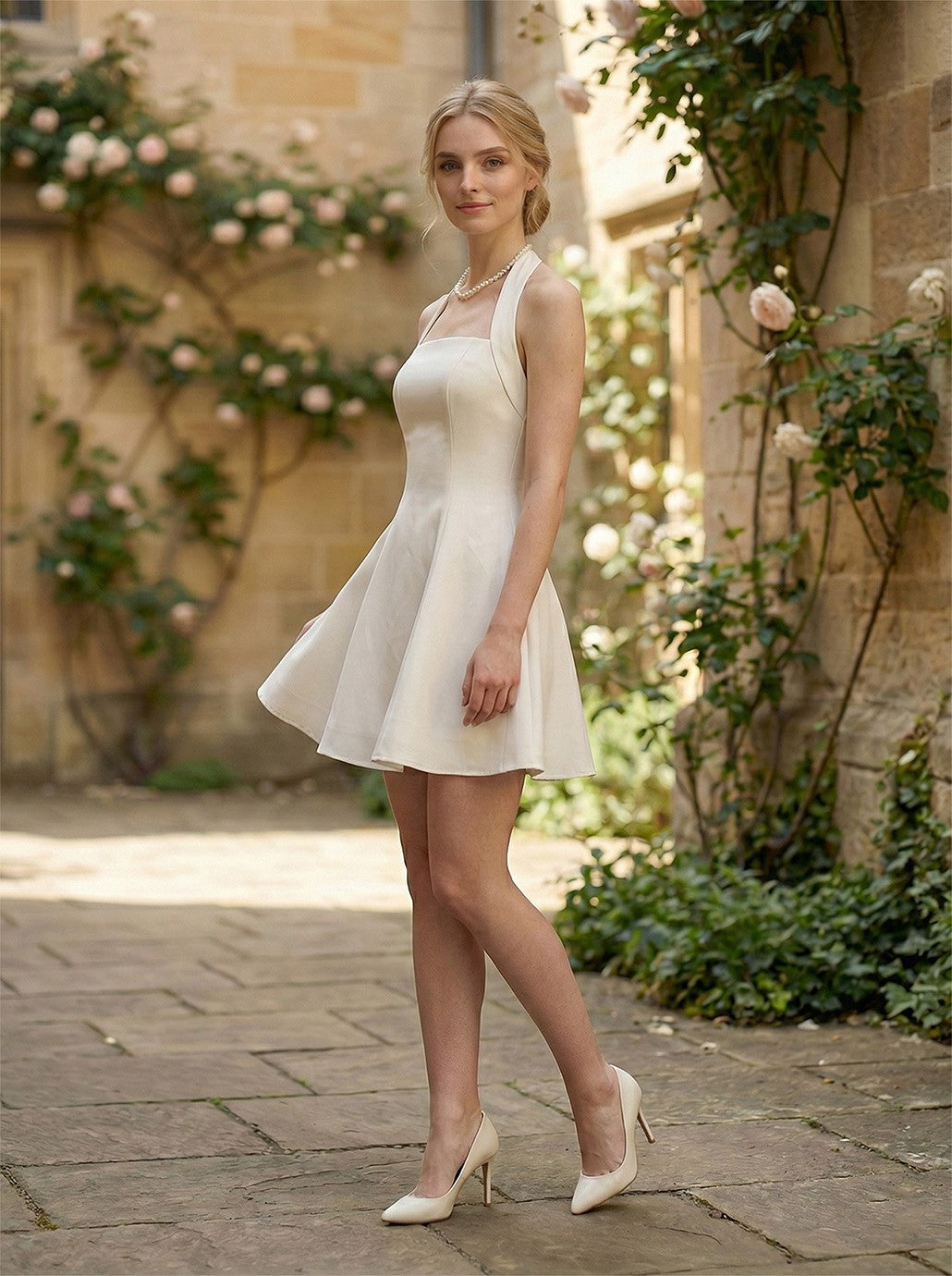Mini Dress With Bow Details At Back