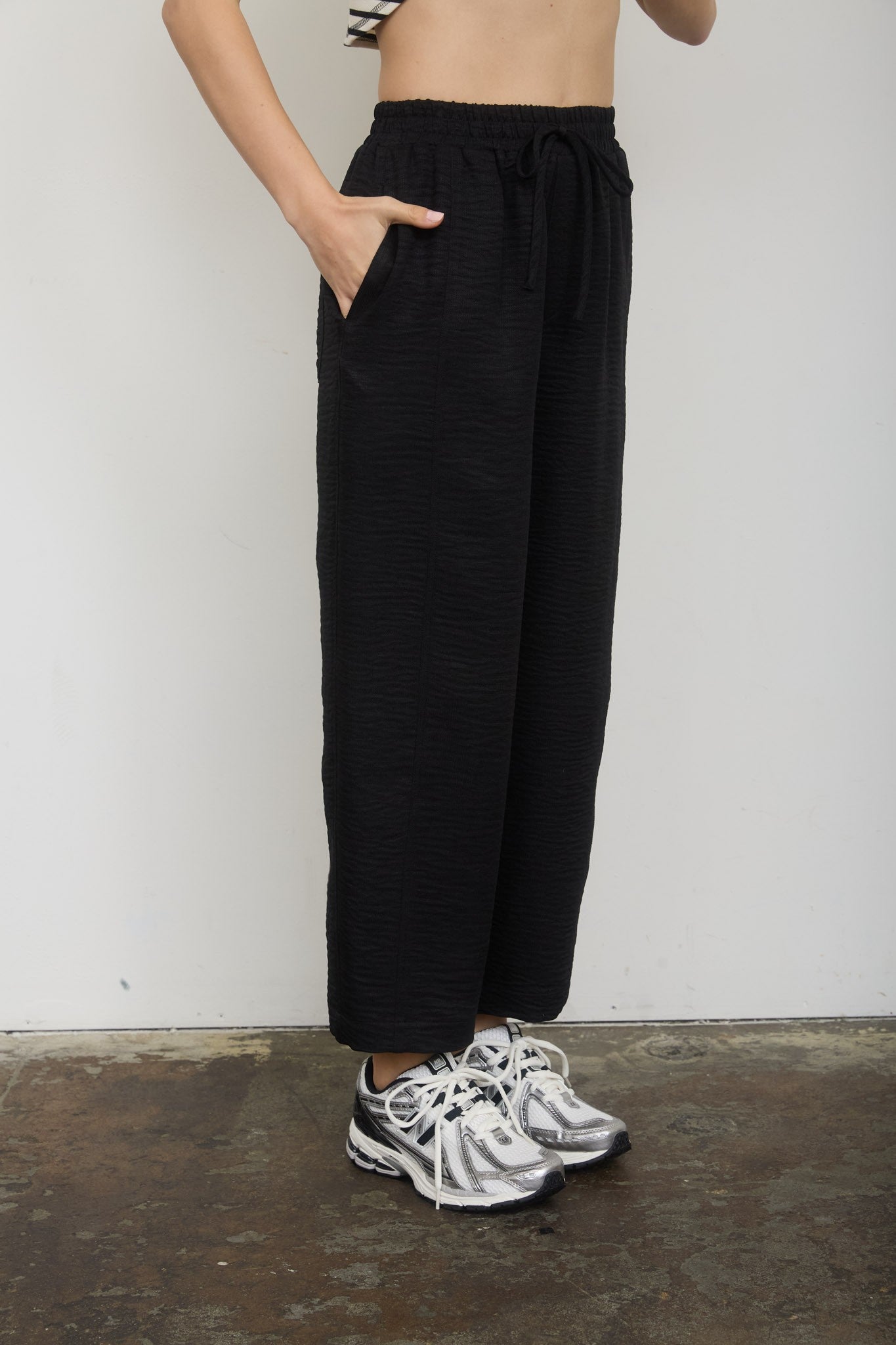 Elastic Waist Front Tie Lounge Pants
