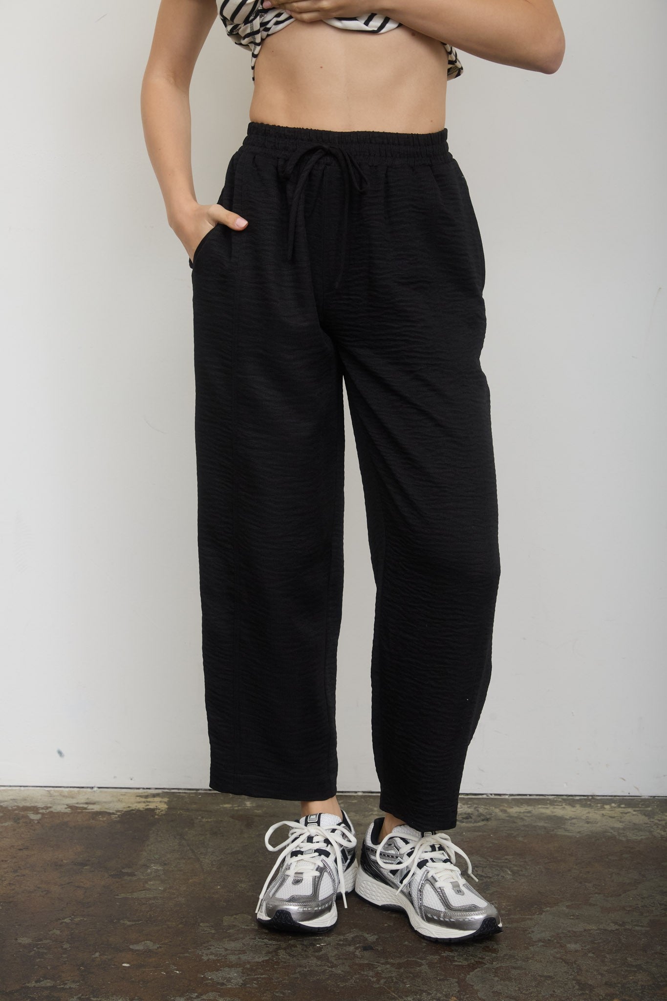 Elastic Waist Front Tie Lounge Pants