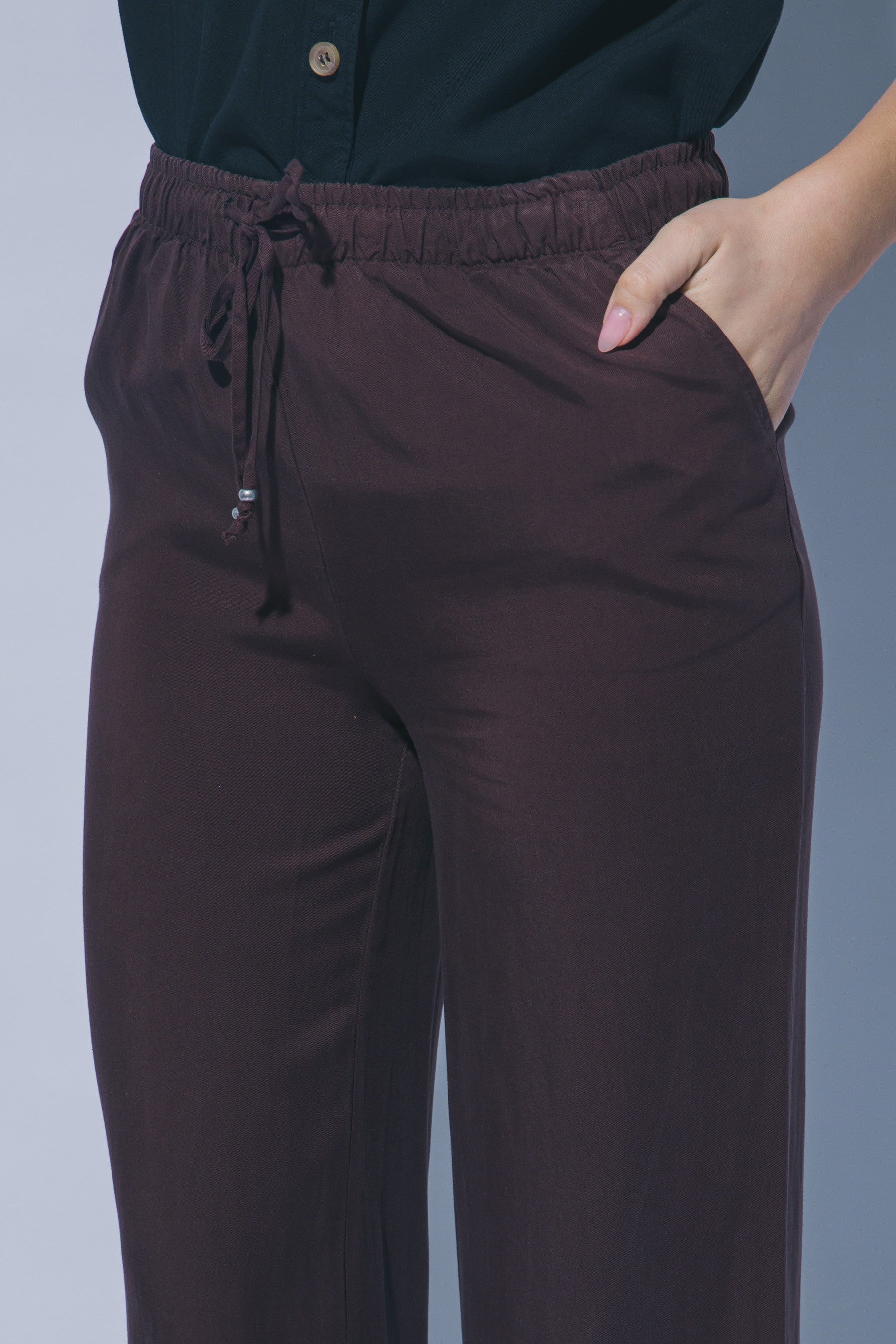 Wide-leg Chambray Pants