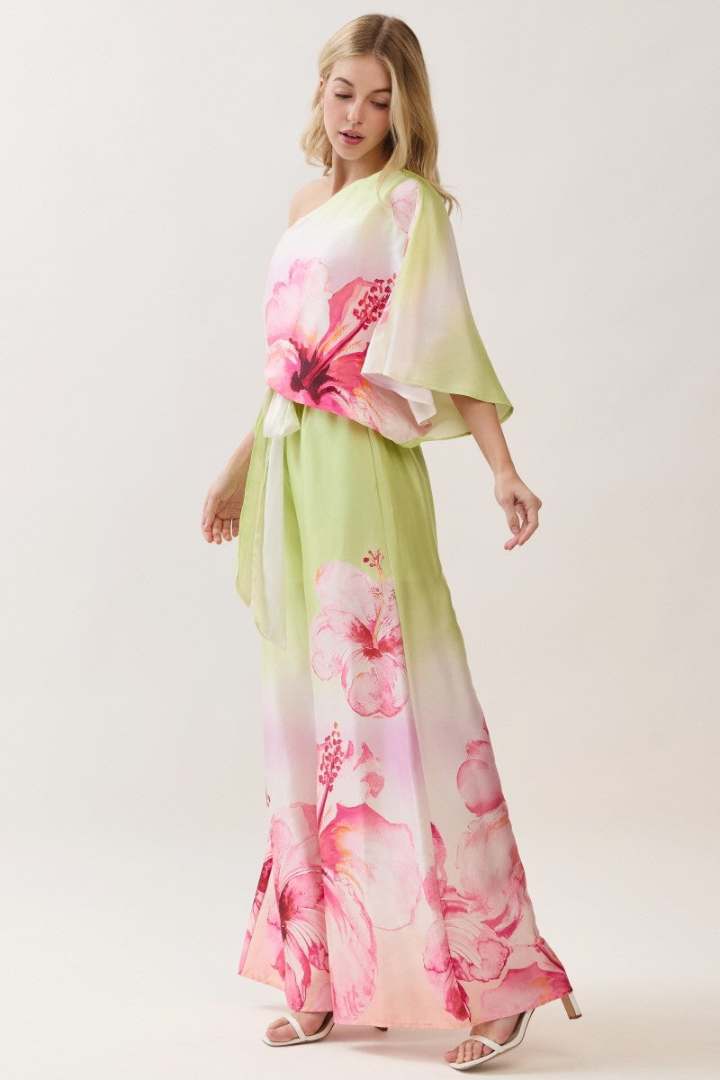 Blush Garden One-Shoulder Jumpsuit