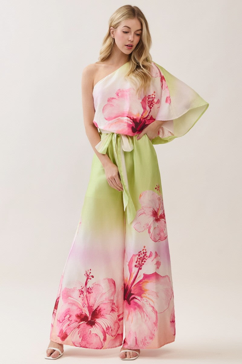 Blush Garden One-Shoulder Jumpsuit
