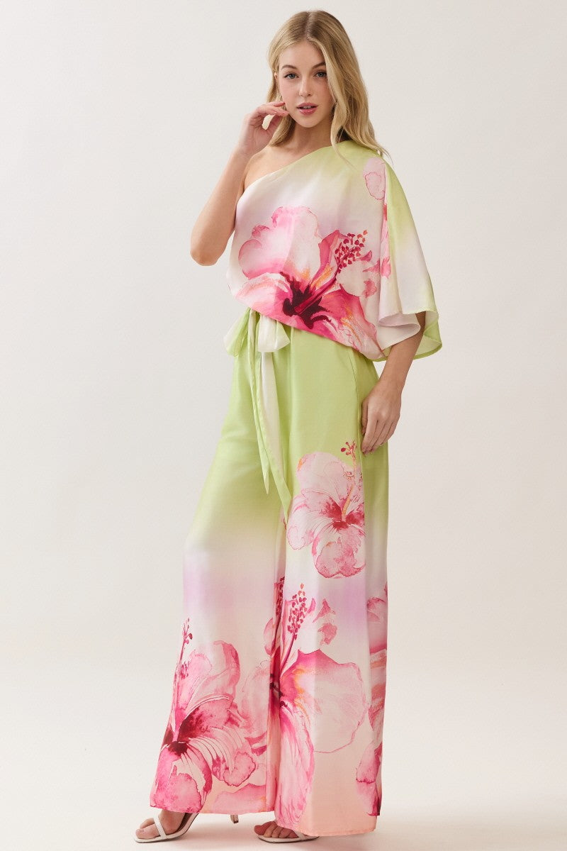 Blush Garden One-Shoulder Jumpsuit