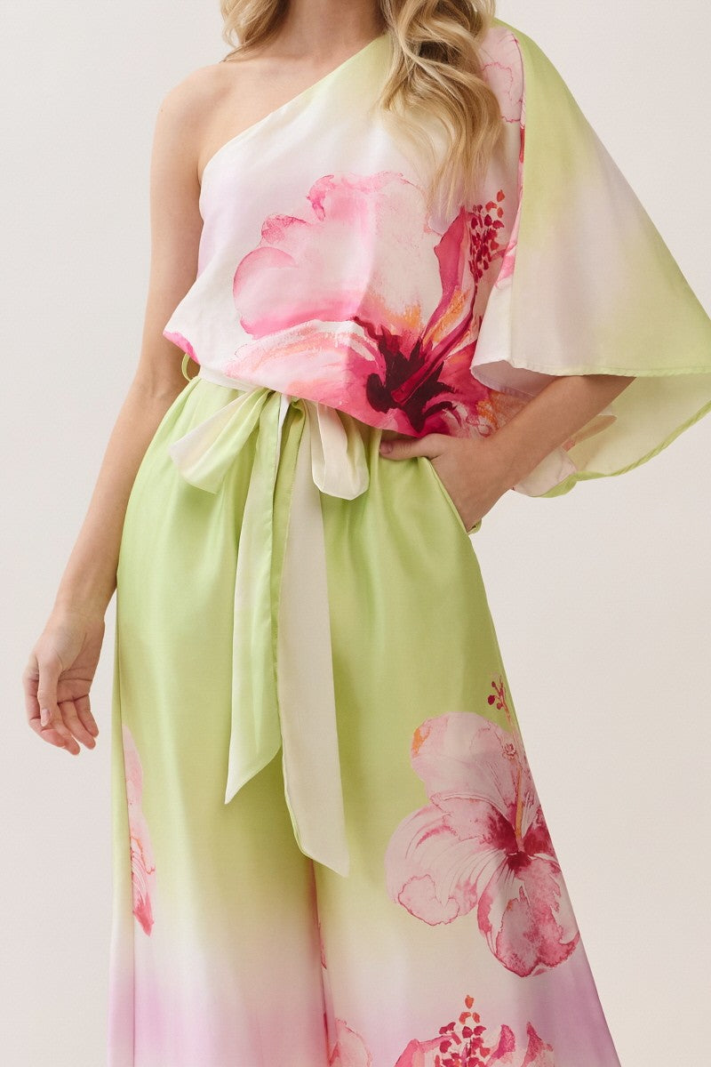 Blush Garden One-Shoulder Jumpsuit