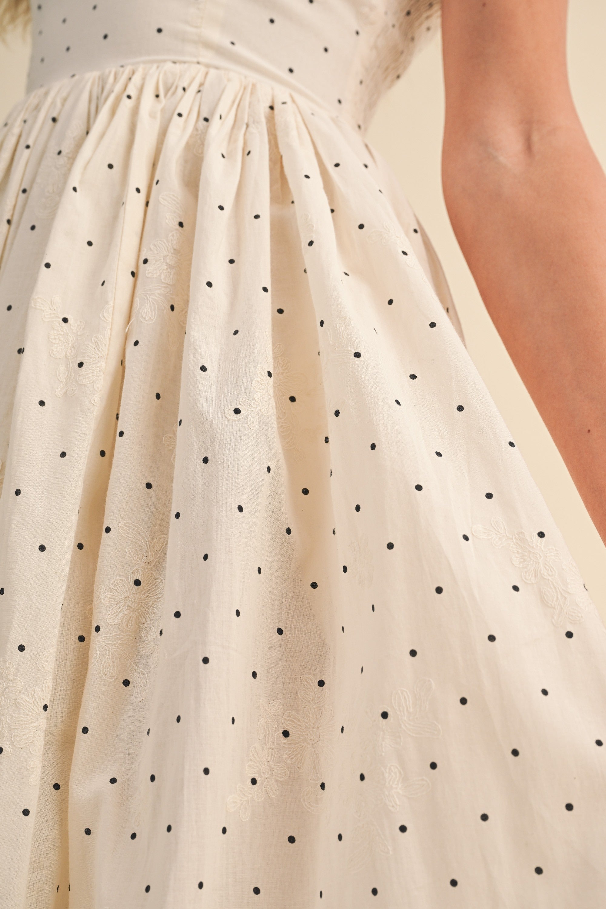 Strapless Flare Polka Dot Midi Dress