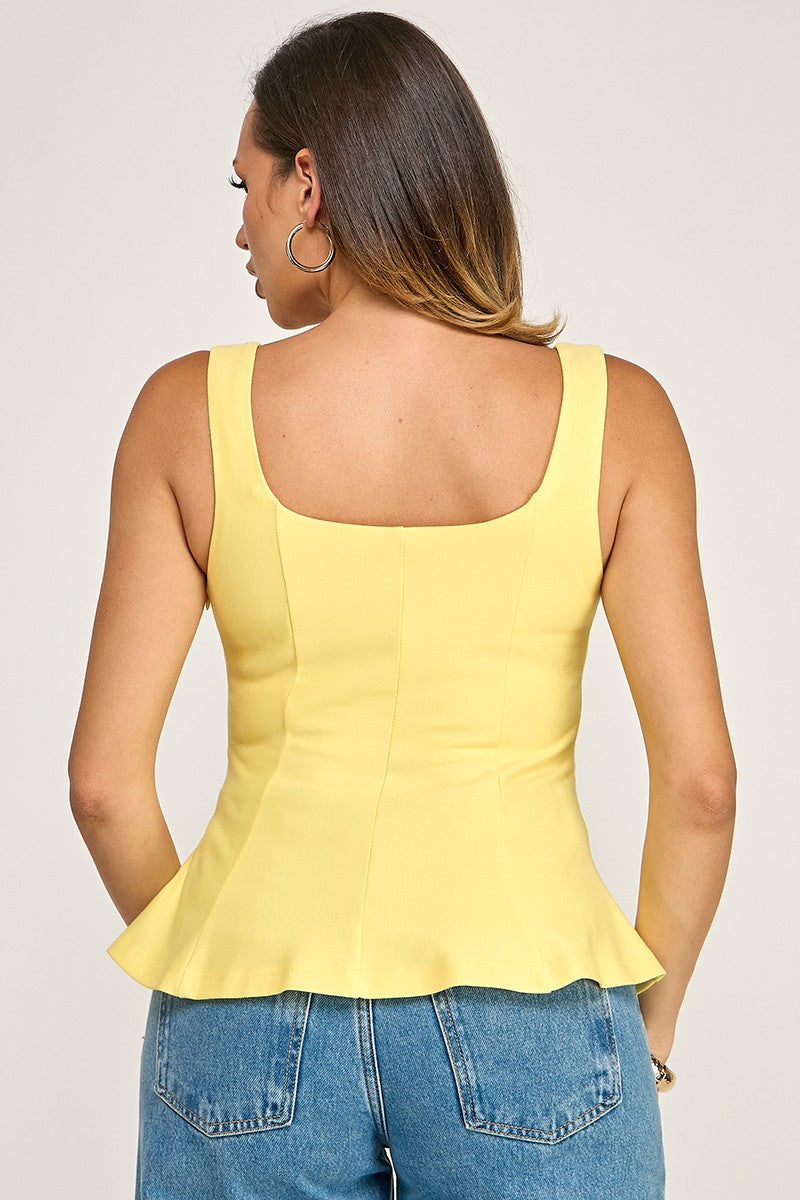Sweetheart Neckline Peplum Top