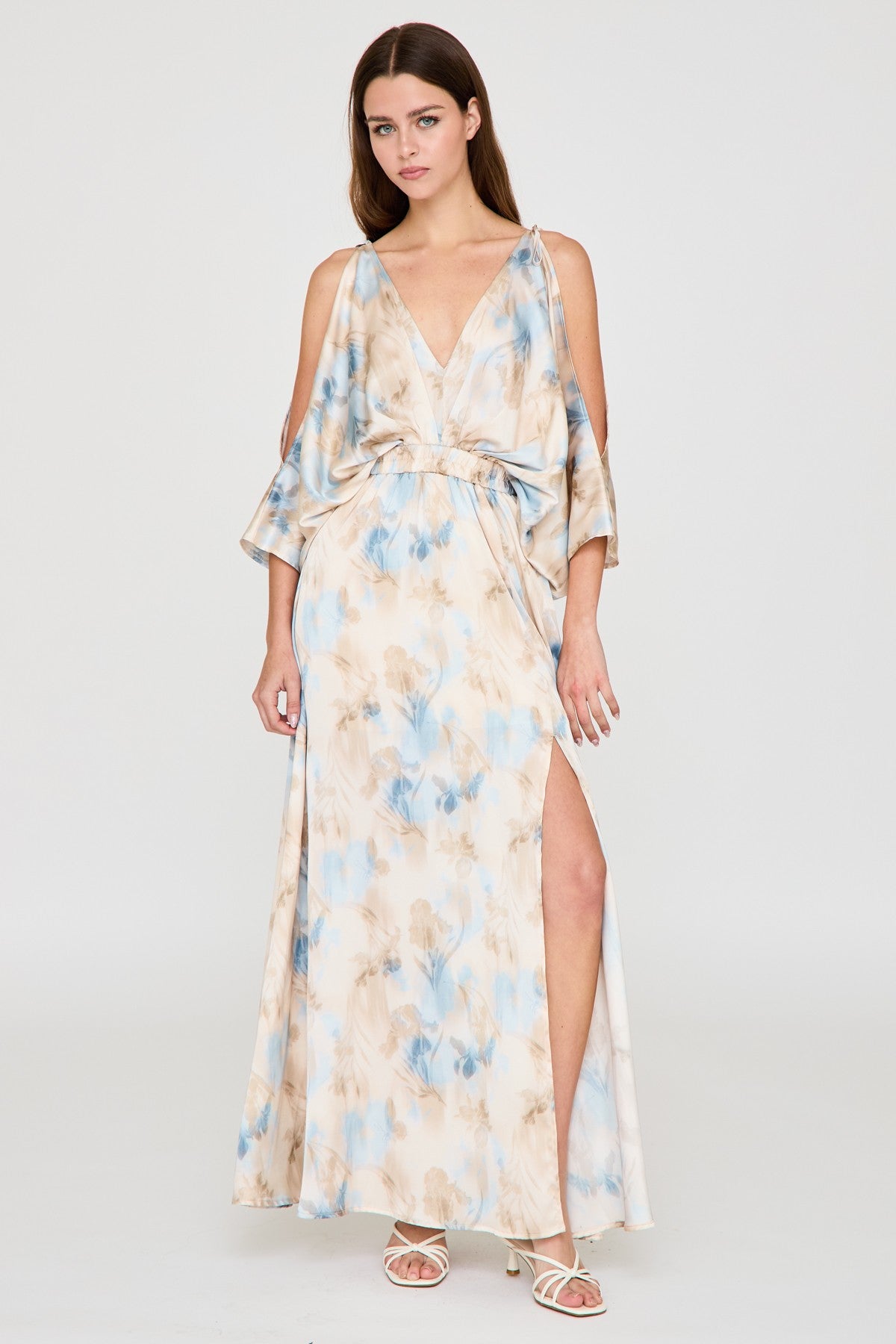 Kimono Cold Shoulder Maxi Dress