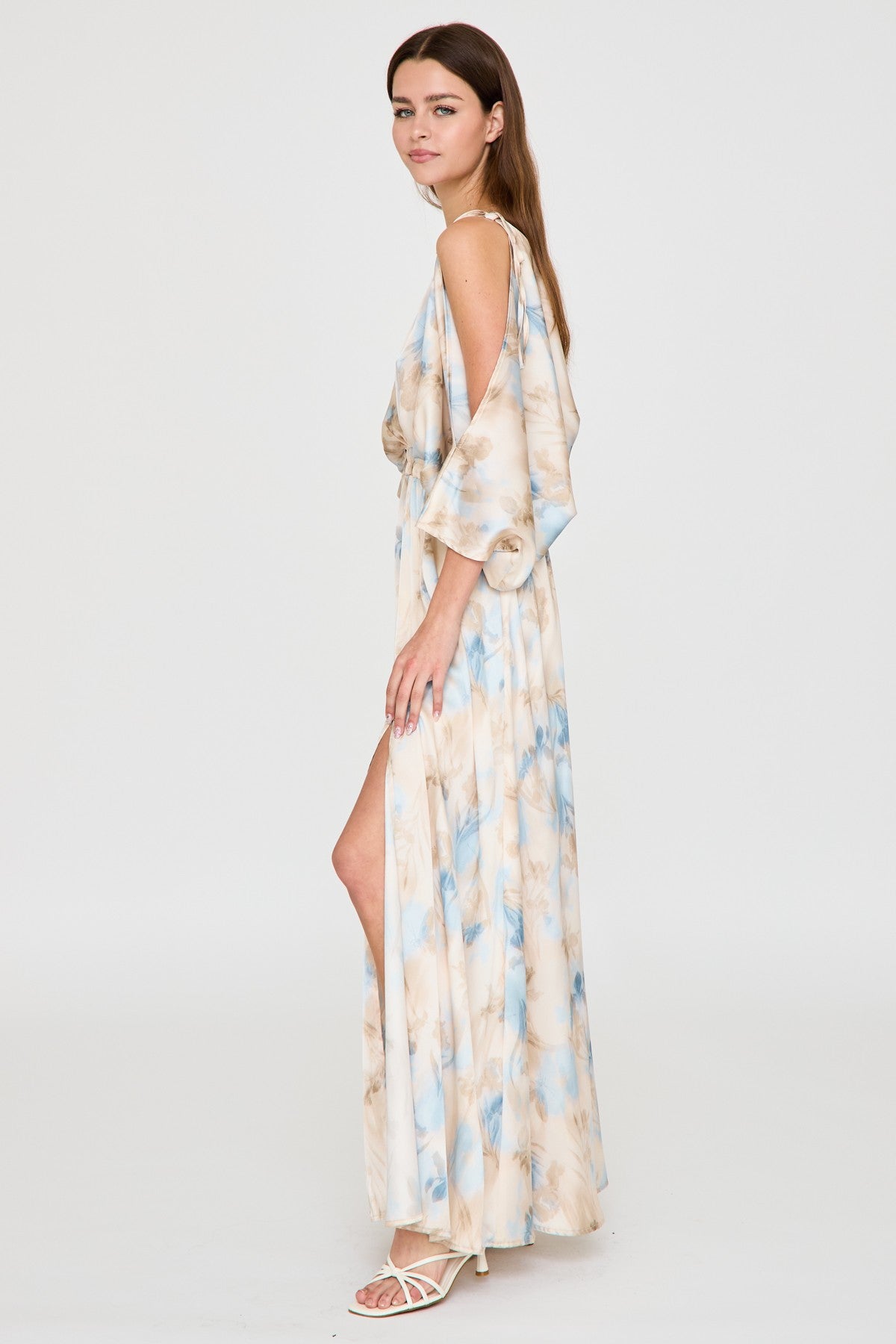 Kimono Cold Shoulder Maxi Dress