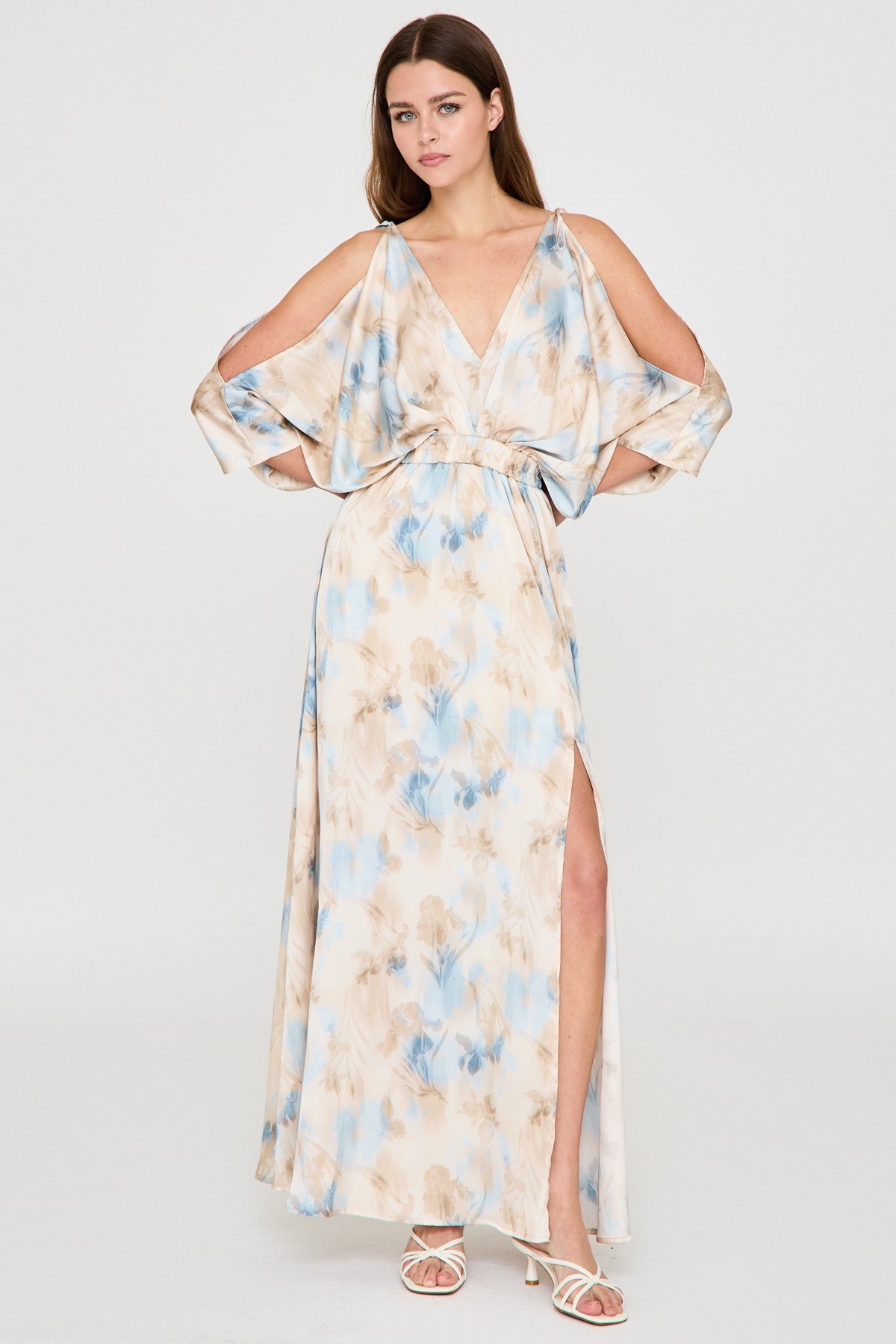 Kimono Cold Shoulder Maxi Dress