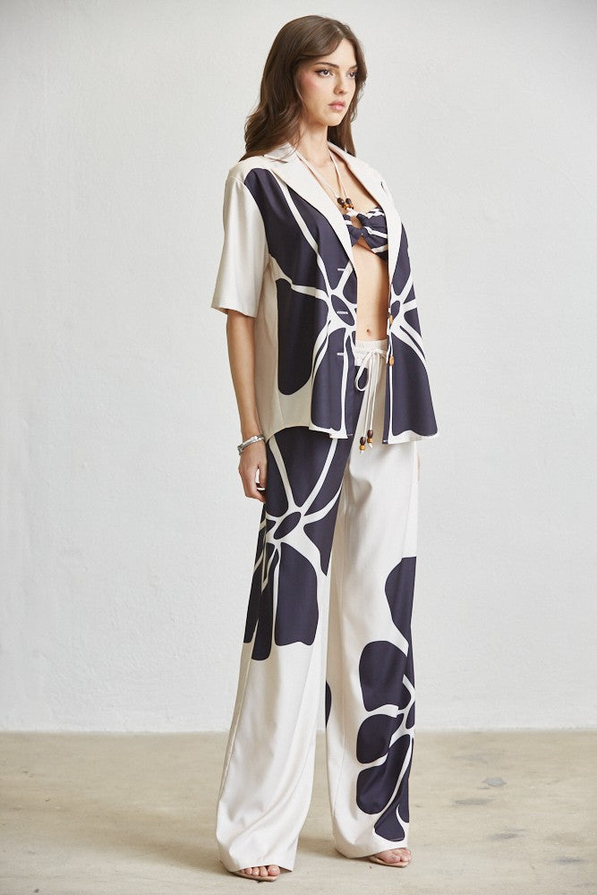 Floral Knot Top Pant 3-pc Set