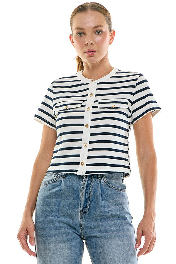 Buttoned Up Shrt Slv Top