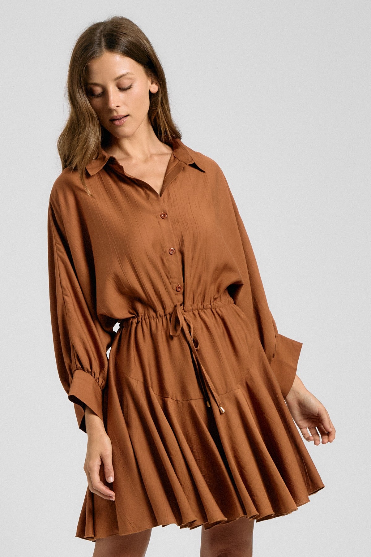 Dolman Sleeve Shirt Mini Dress