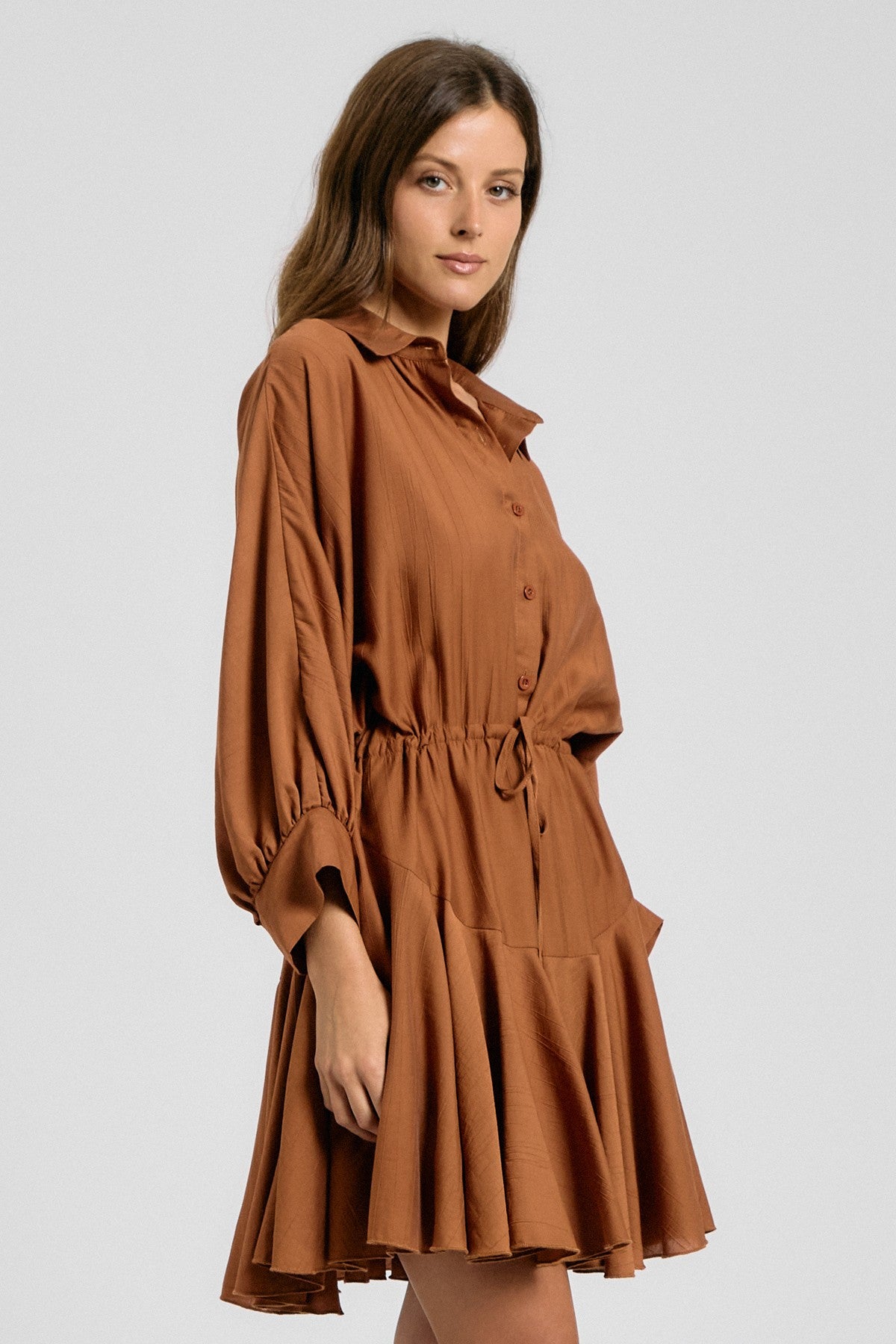 Dolman Sleeve Shirt Mini Dress