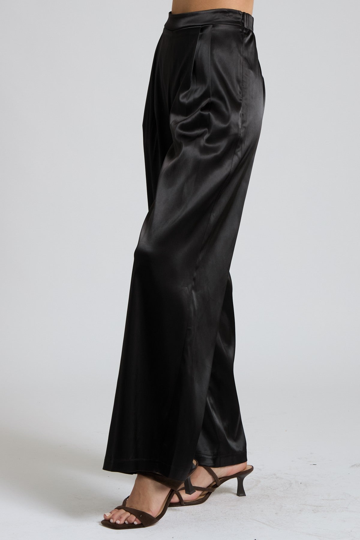 Sequin Bustier Tube Top & Satin Wide Leg Pants Set