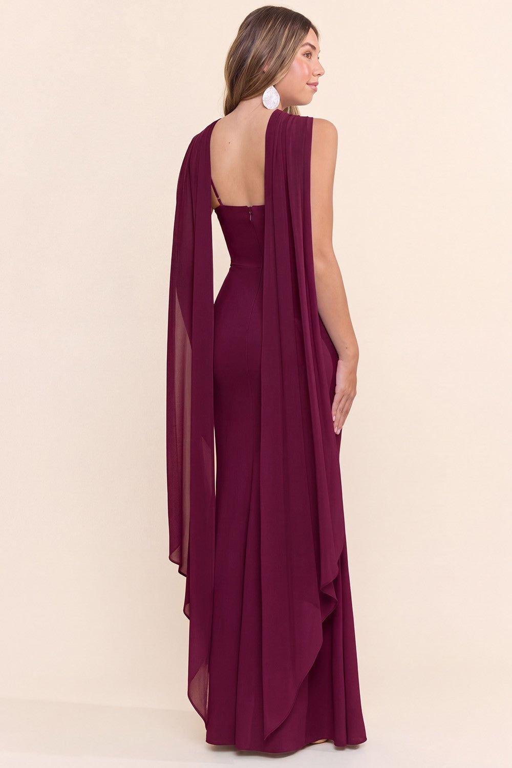 Chiffon Draped Maxi Dress
