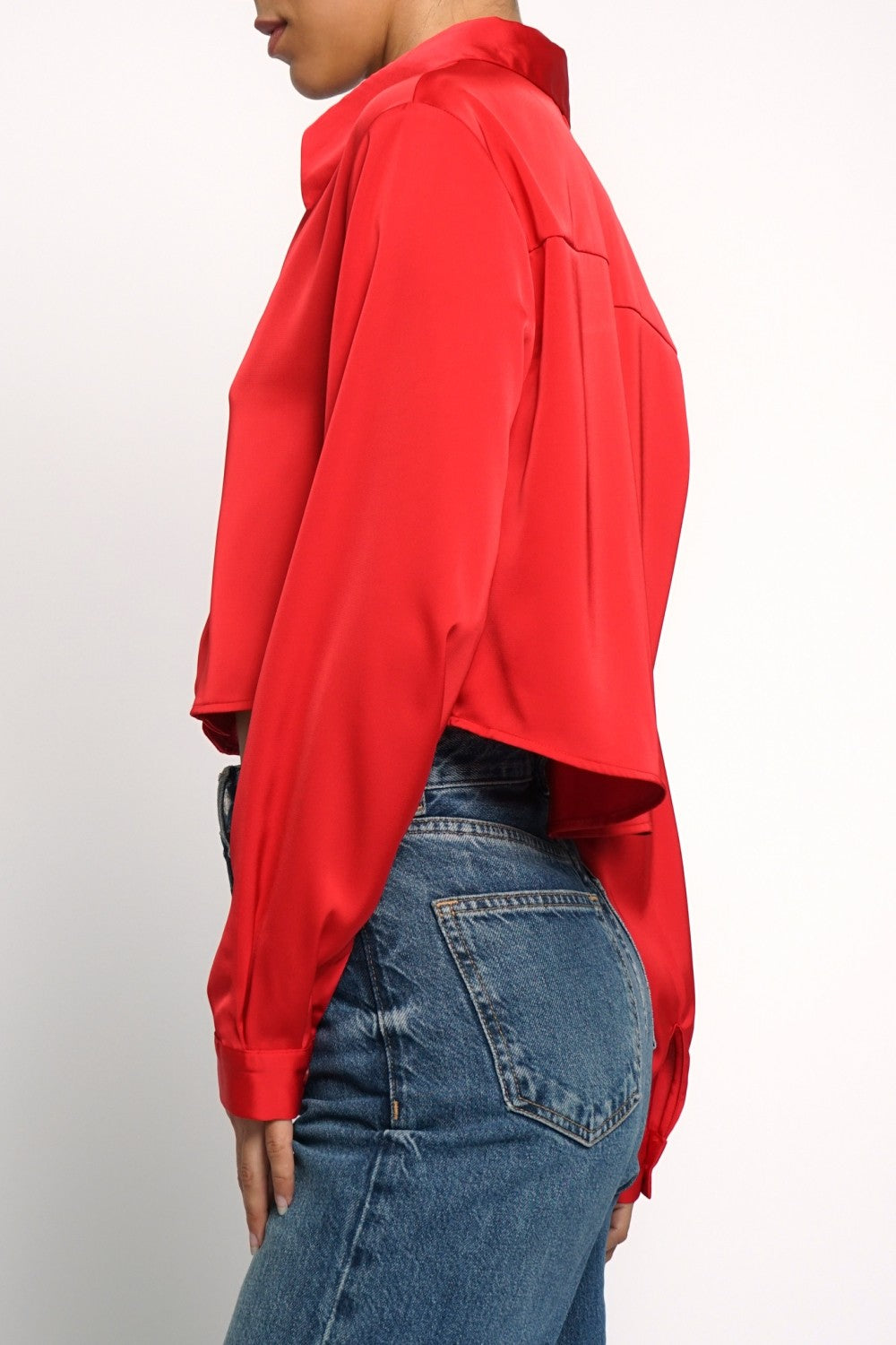 Cropped Satin Blouse