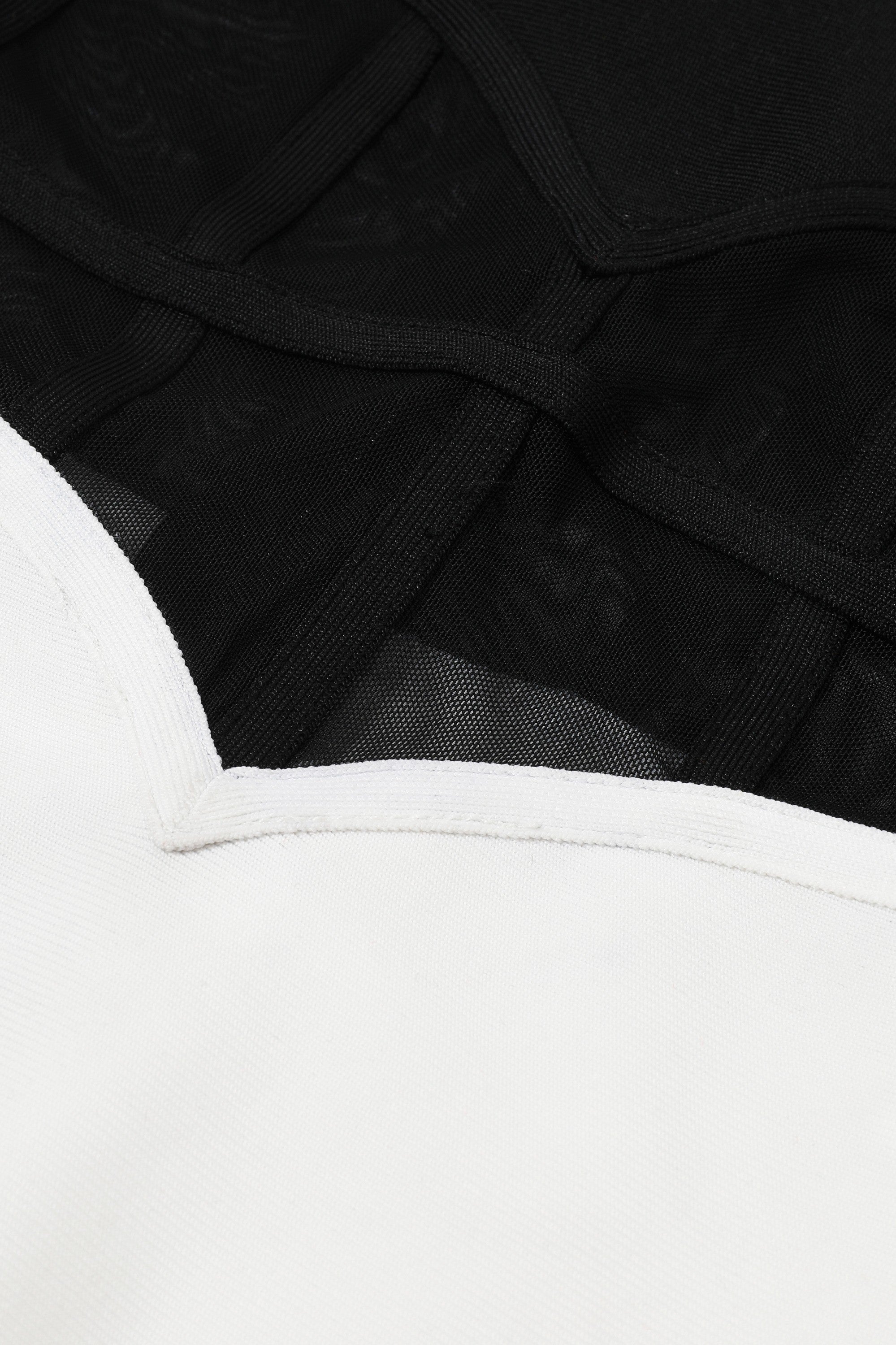 Bandage Two Tone Mesh Corset Maxi Dress