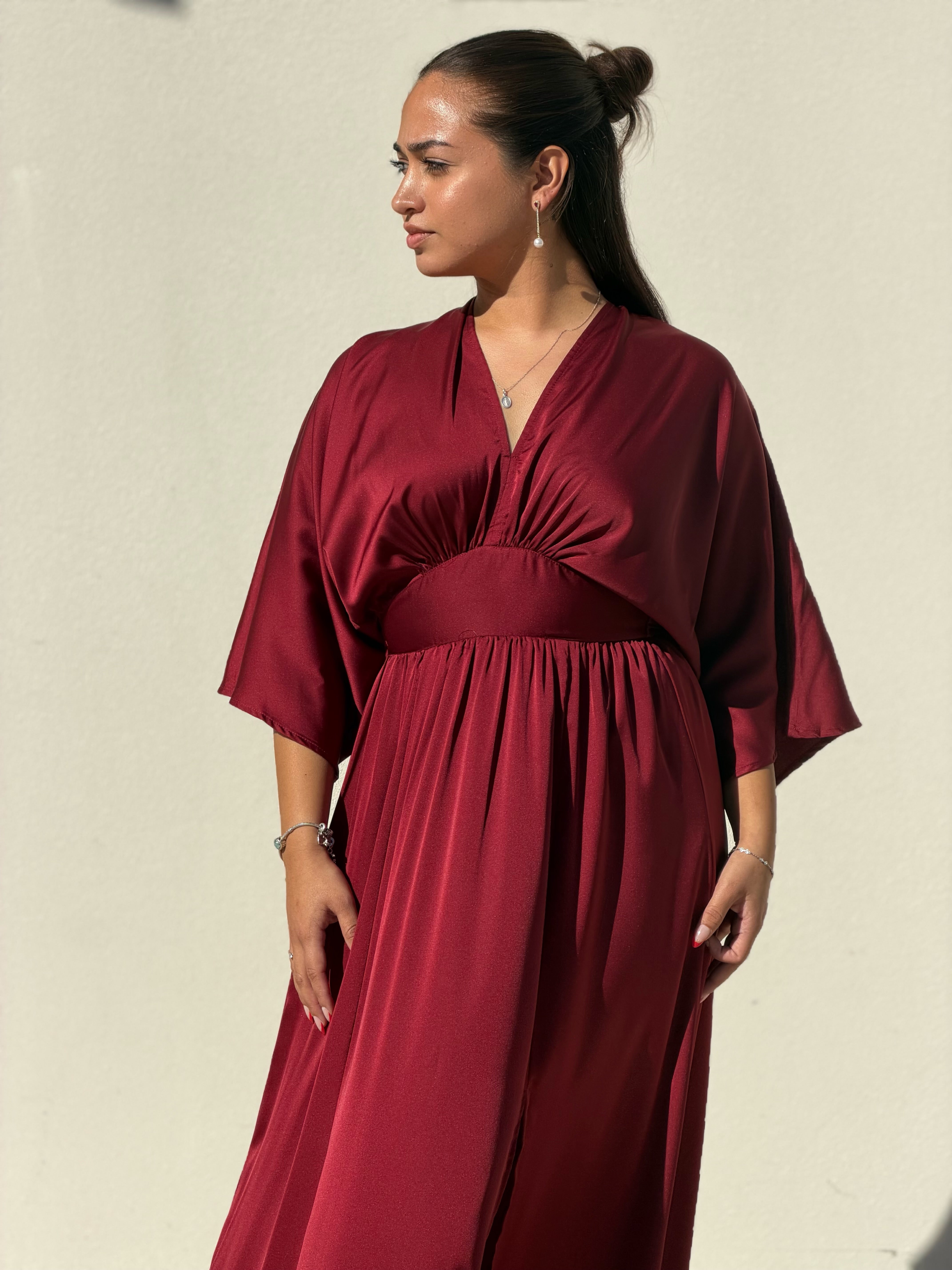 Velvet Wine Satin Gown