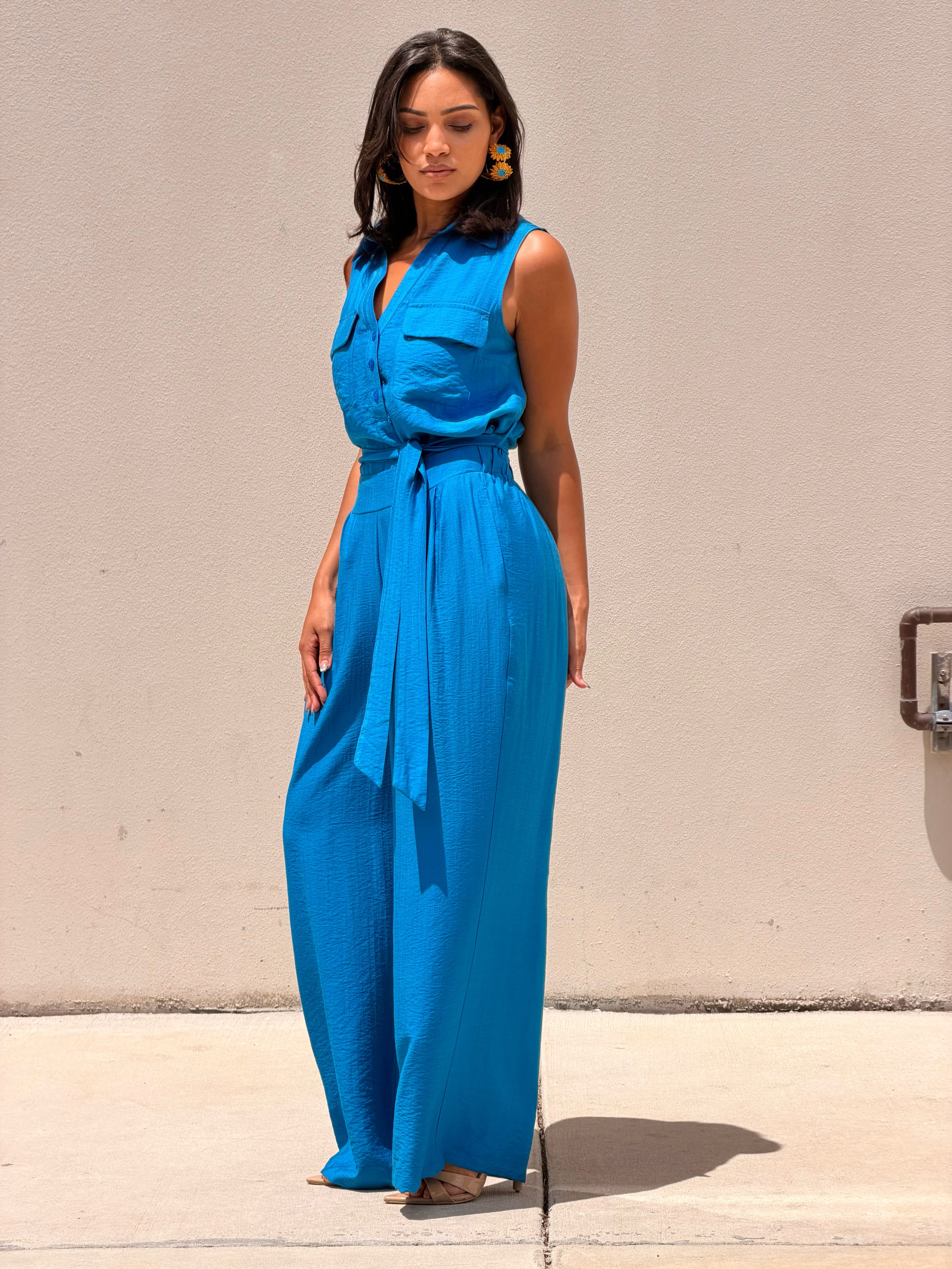 Belted Two Piece Lounge Set